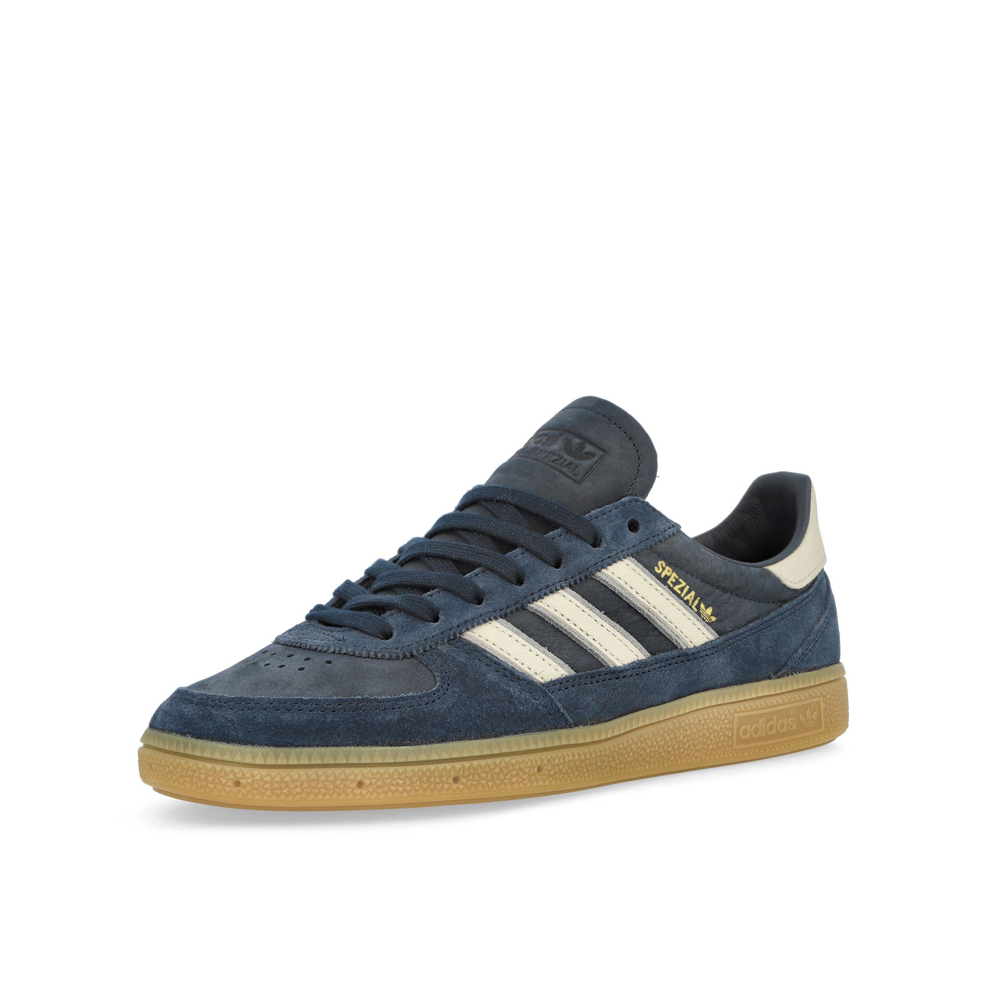 adidas Handball Spezial WM Collegiate Navy / Clear Brown / Night Indigo Low Top Sneakers Close Up | Overkill