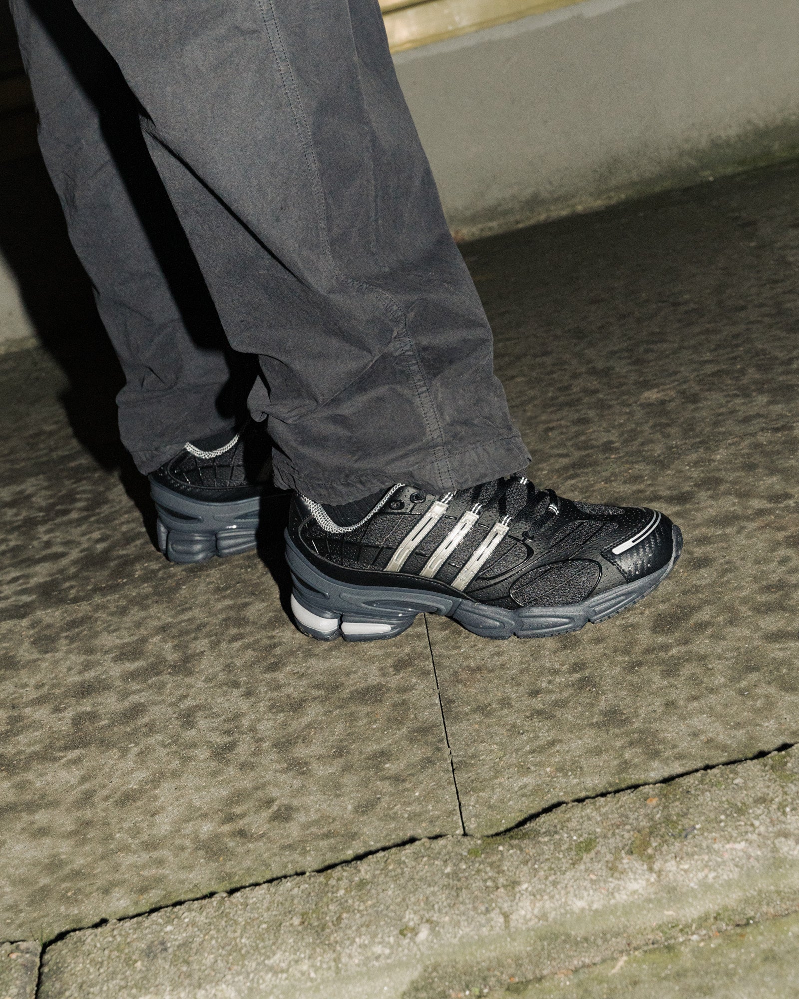 adidas Ozweego Pro Core Black / Iron Metallic / Grey Six Low Top Sneakers Material | Overkill