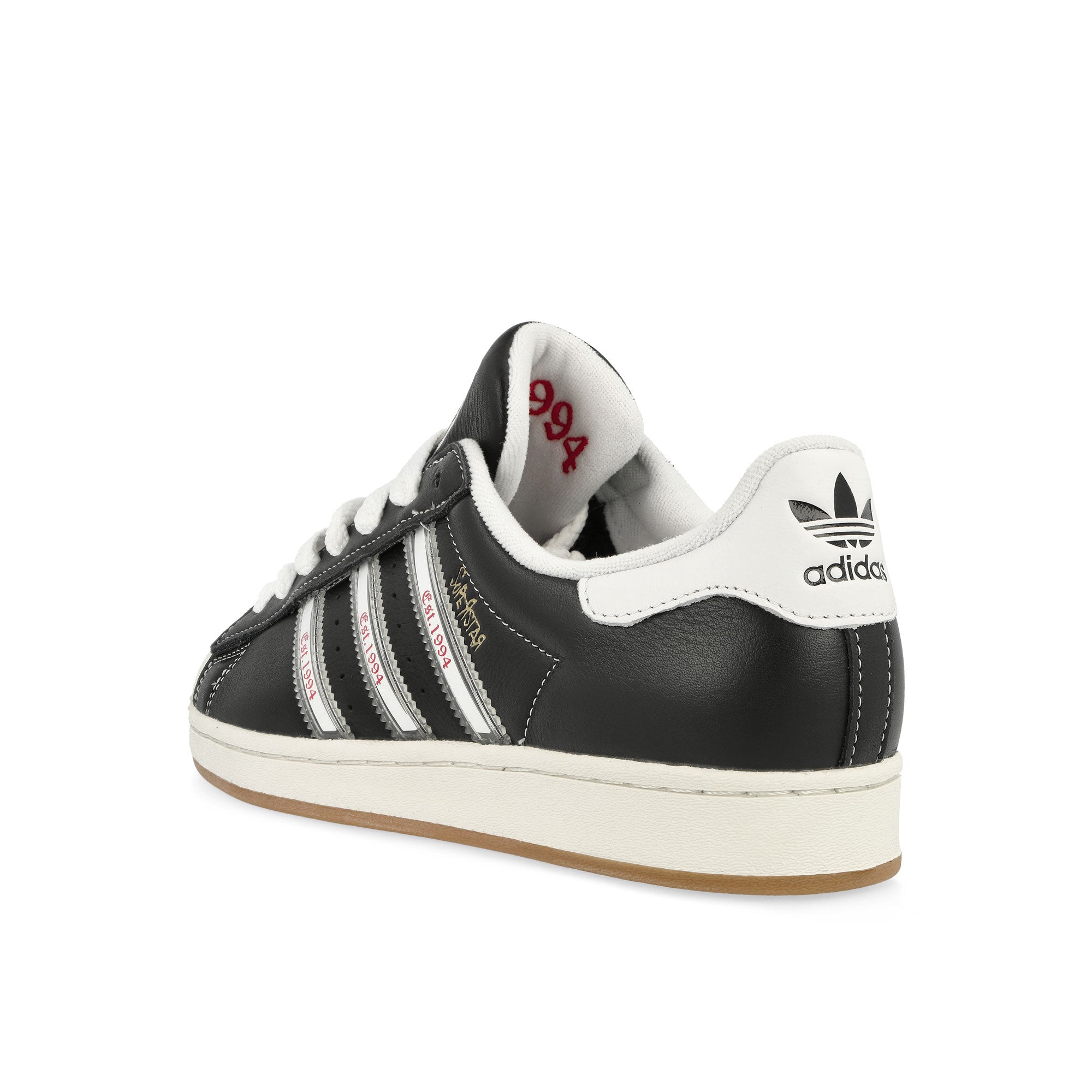 adidas Superstar Core Black / Transl / Better Scarlet Low Top Sneakers Close Up | Overkill