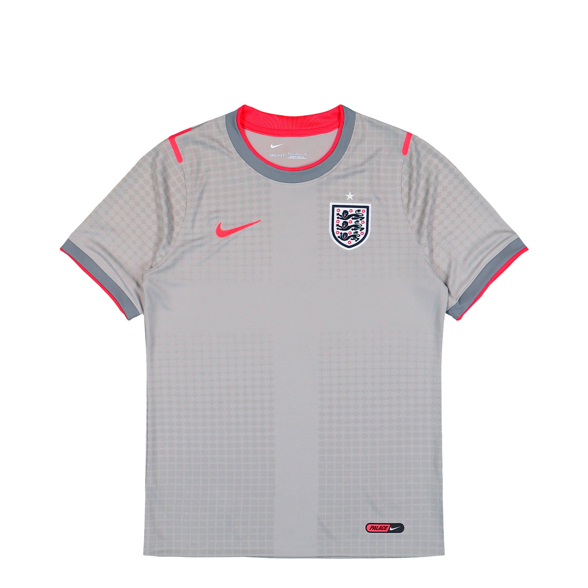 Palace x Nike FA England Academy Pre-Match Top Pewter Grey / Bright Grimson T-Shirts IH1670 052 | Overkill