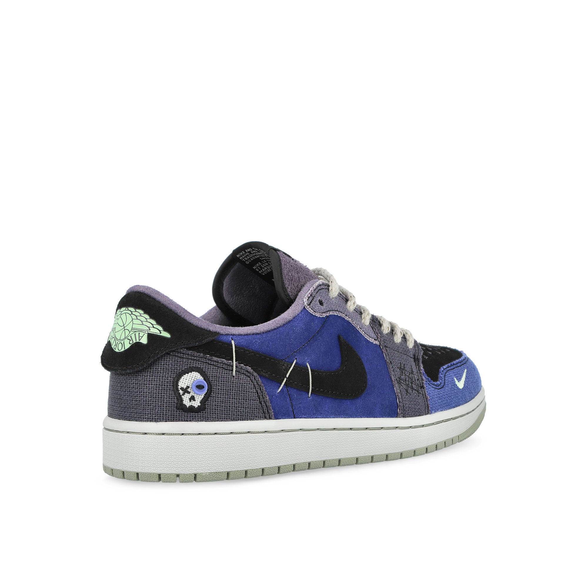 Zion Williamson x Air Jordan 1 Retro Low OG Voodoo Alternate Regency Purple / Vapor Green - Black Low Top Sneakers IH2309 500 Detail View 6 | Overkill