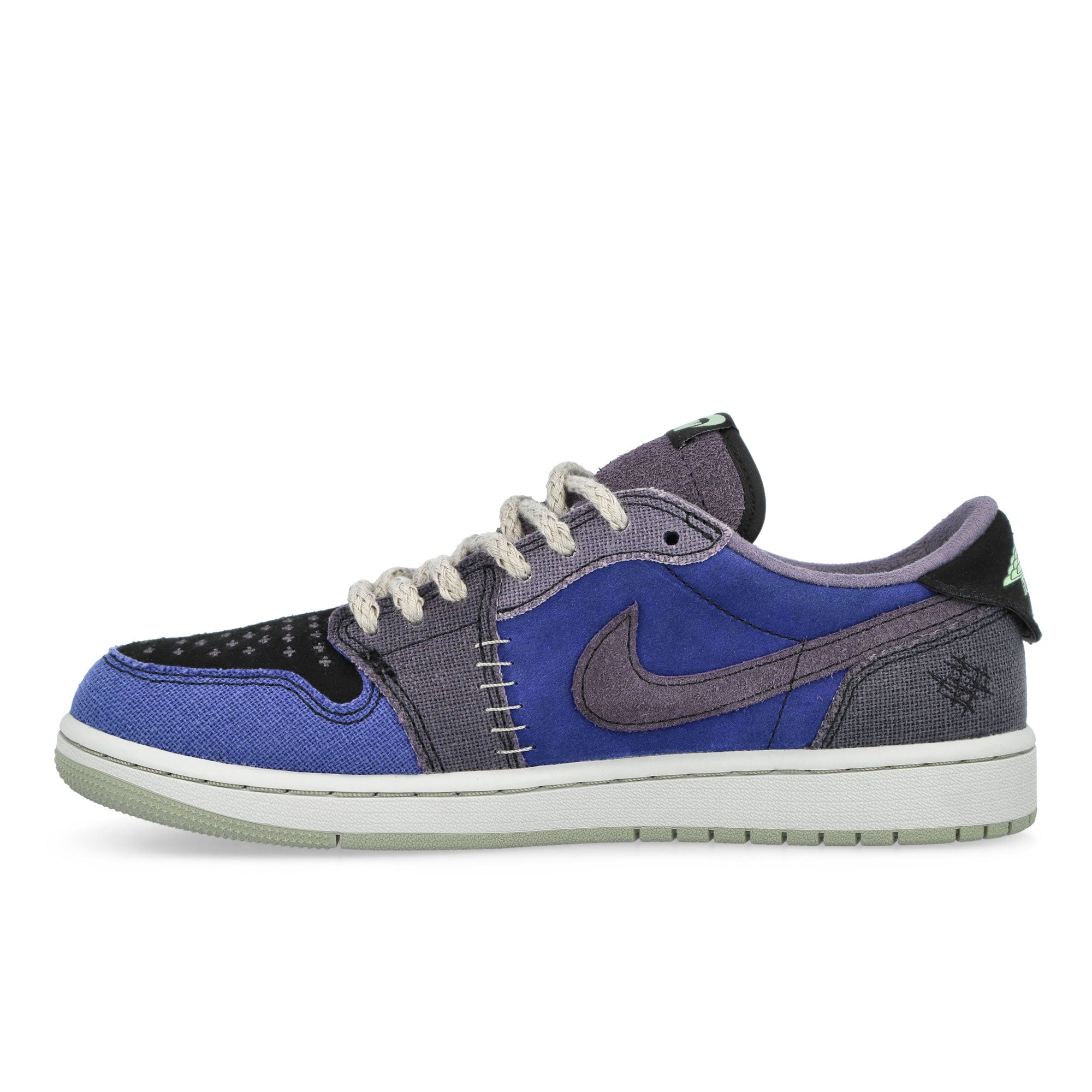 Zion Williamson x Air Jordan 1 Retro Low OG Voodoo Alternate Regency Purple / Vapor Green - Black Low Top Sneakers IH2309 500 Detail View 7 | Overkill
