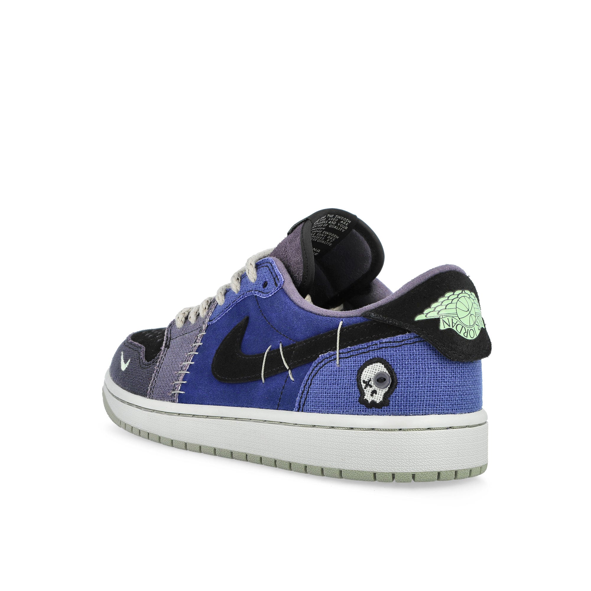 Zion Williamson x Air Jordan 1 Retro Low OG Voodoo Alternate Regency Purple / Vapor Green - Black Low Top Sneakers IH2309 500 Close-up | Overkill