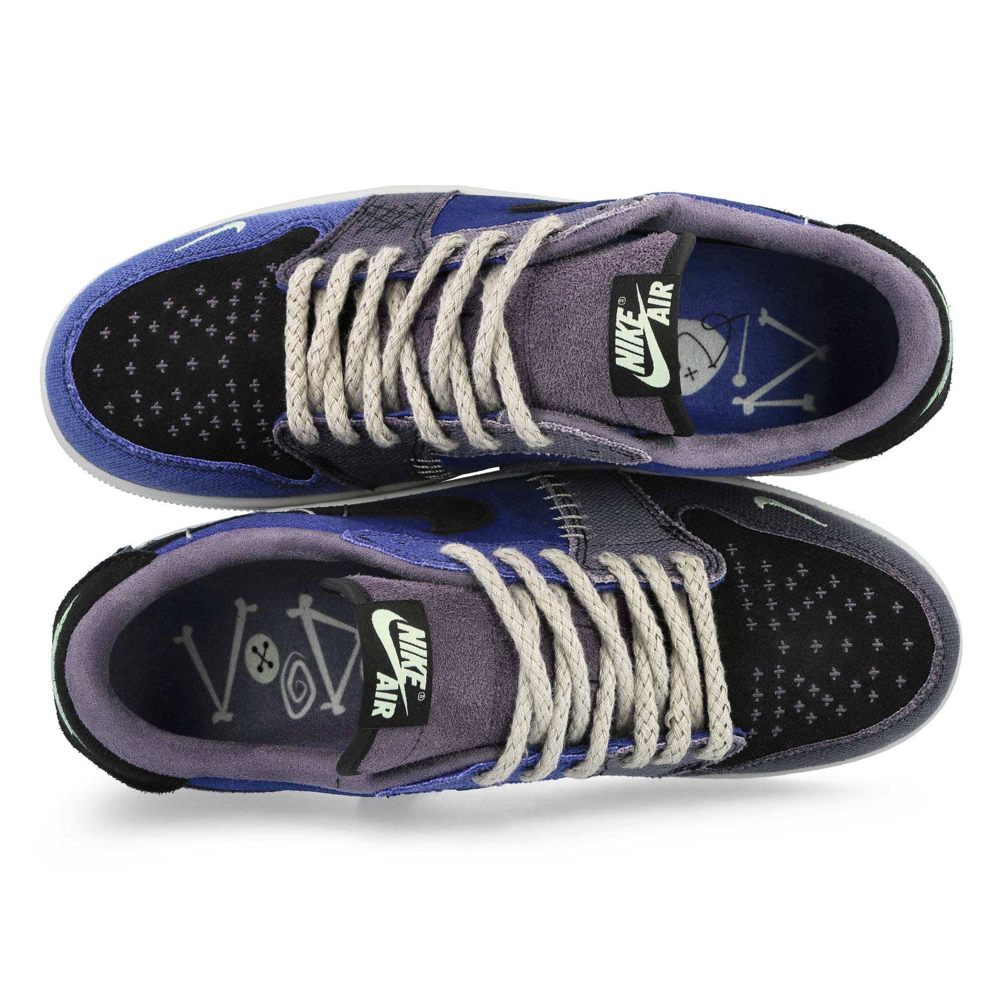 Zion Williamson x Air Jordan 1 Retro Low OG Voodoo Alternate Regency Purple / Vapor Green - Black Low Top Sneakers IH2309 500 Detail View 2 | Overkill