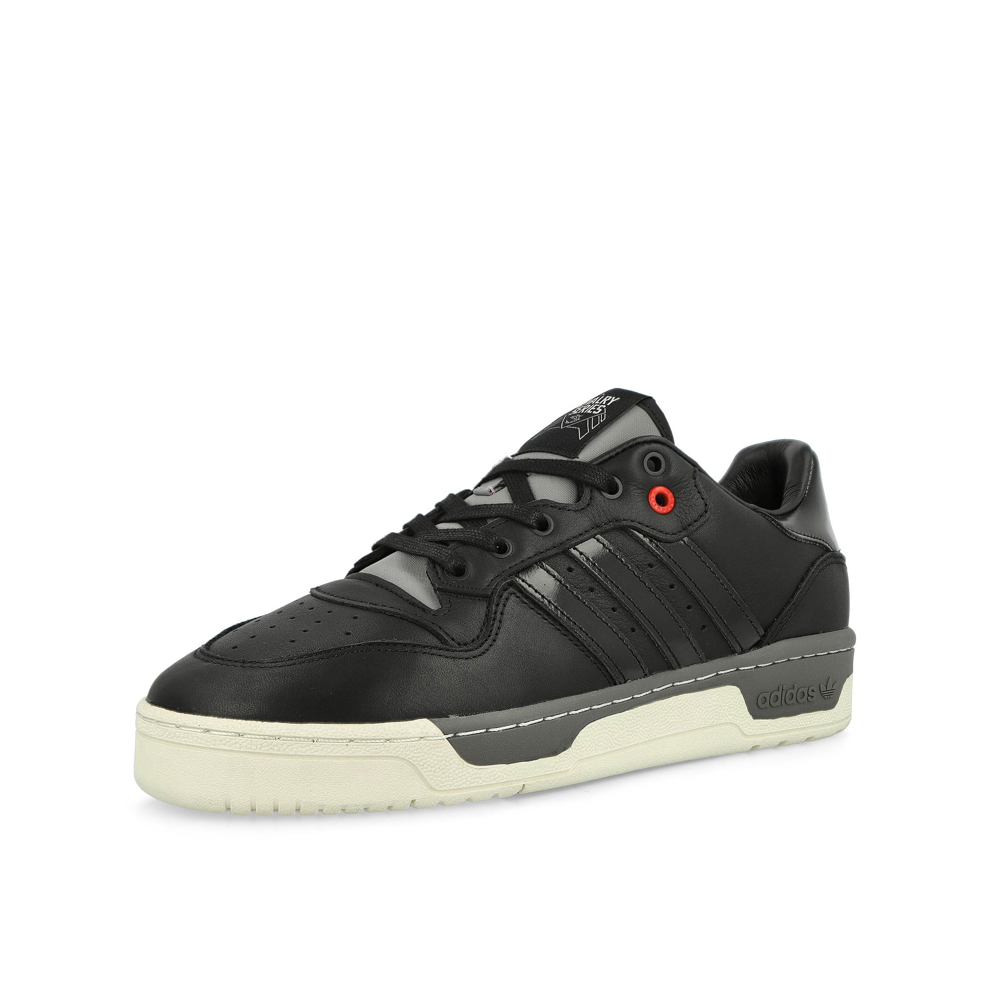 adidas Nice Kicks x adidas Rivalry Low Core Black / Core Black / White / Tint Low Top Sneakers Close Up | Overkill