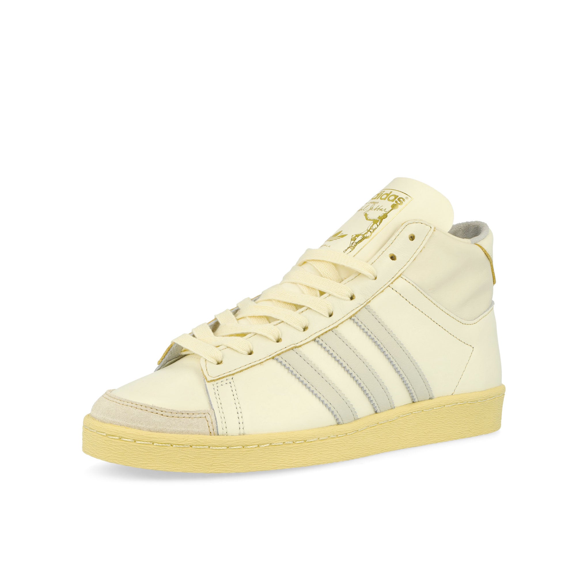 adidas Jabbar Hi Off White / Orbit Grey / Cream White High Top Sneakers Close Up | Overkill