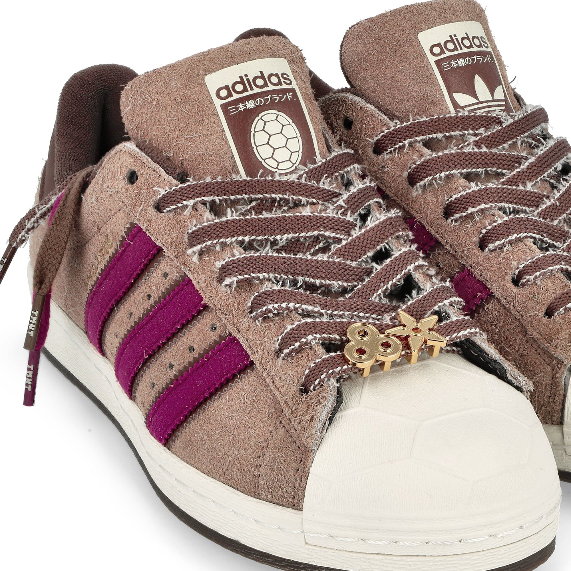 adidas Superstar Splinter Shell Toe Clear Brown / Fuchsia Flash / Chalk White Low Top Sneakers Detail View 2 | Overkill