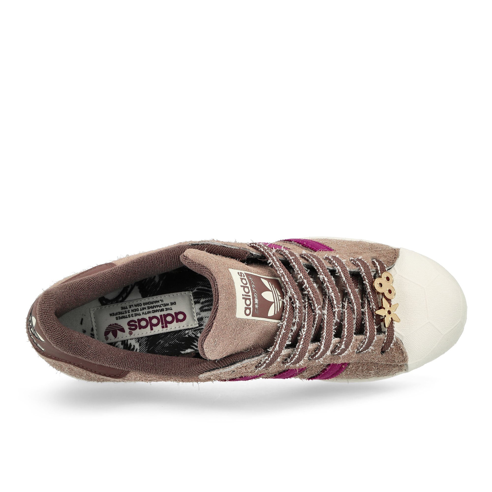 adidas Superstar Splinter Shell Toe Clear Brown / Fuchsia Flash / Chalk White Low Top Sneakers Detail View 1 | Overkill