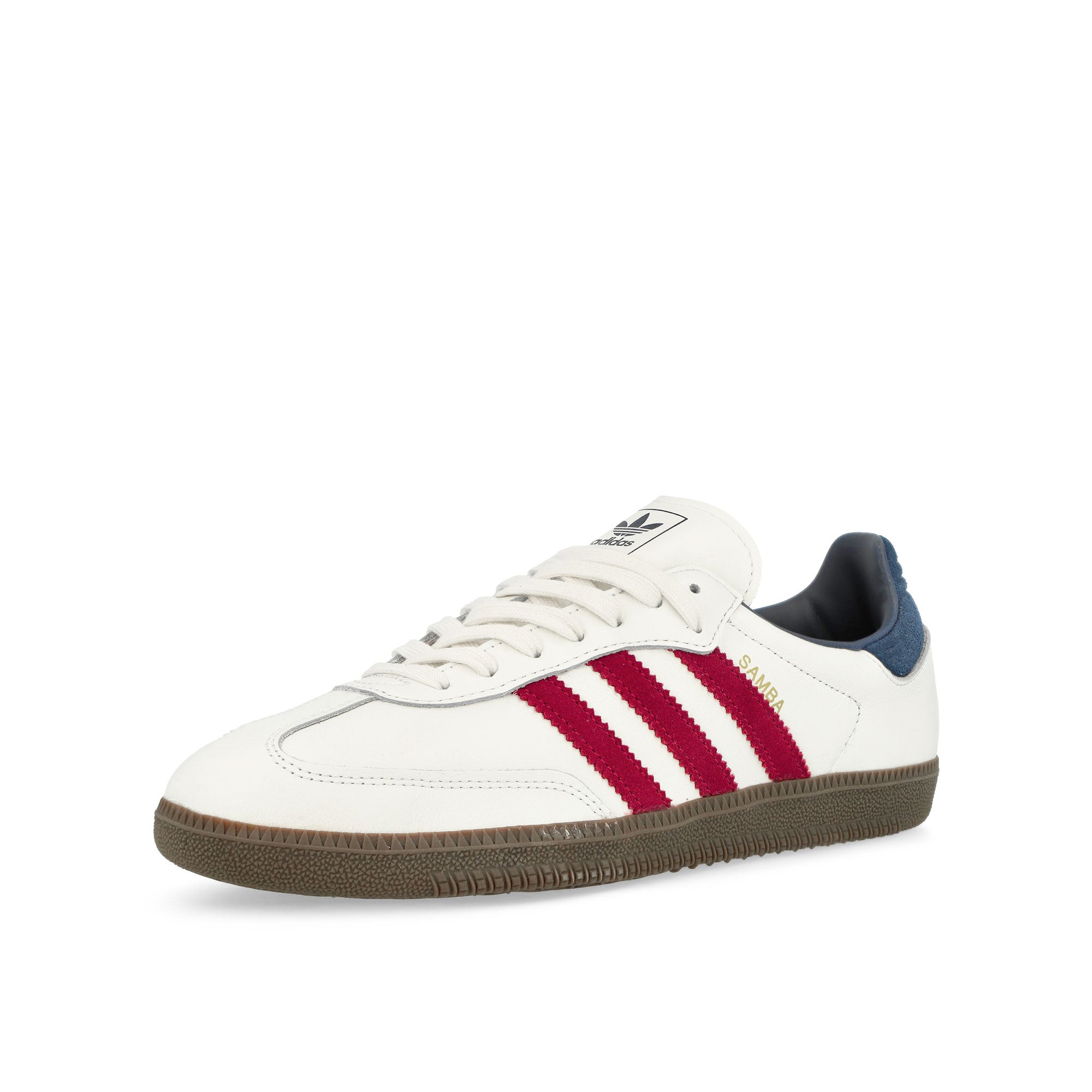 adidas Samba OG Core White / Team Victory Red / Night Indigo Low Top Sneakers Close Up | Overkill