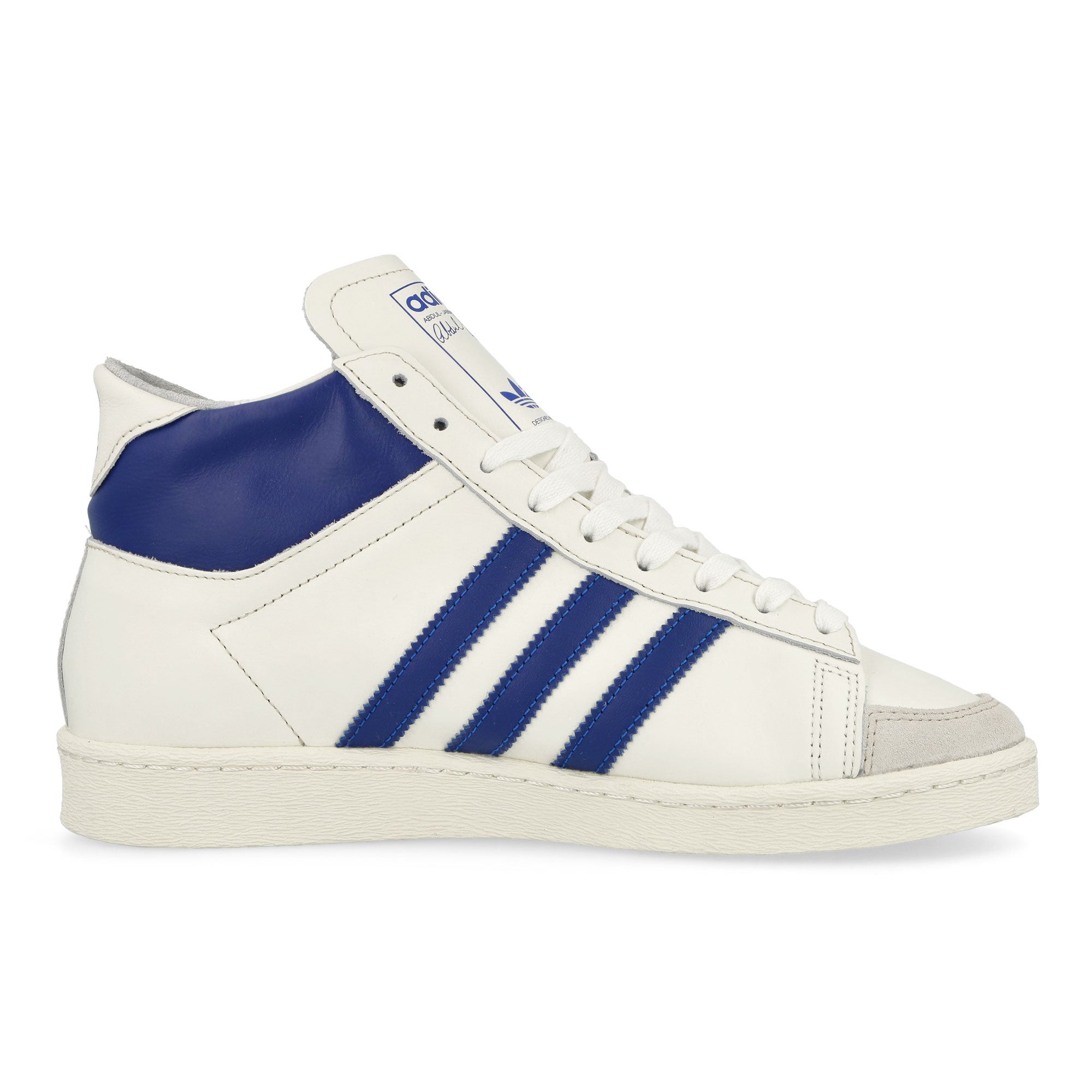 adidas Jabbar Hi Off White / Collegiate Royal / Cream White High Top Sneakers Silhouette | Overkill