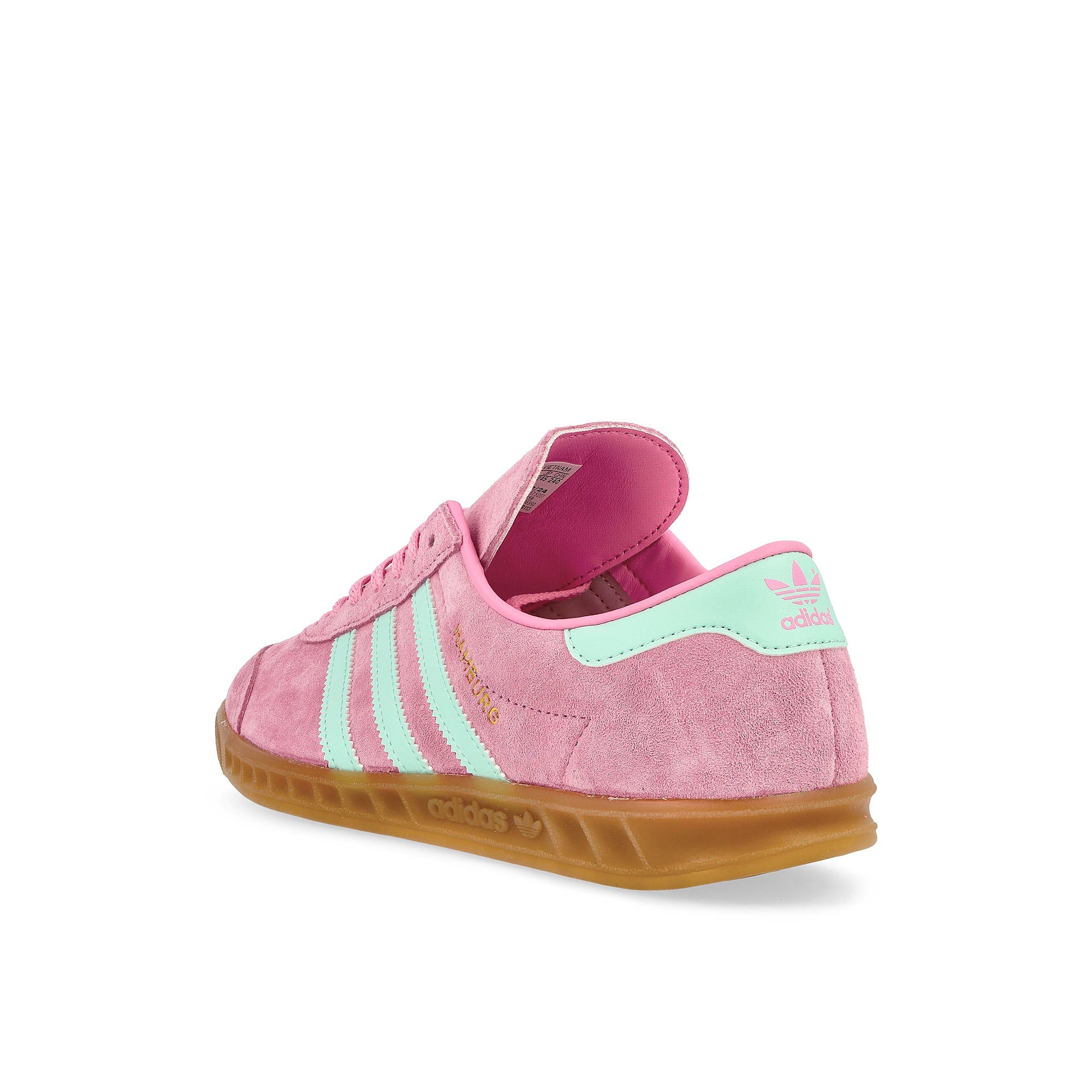 adidas Hamburg W Bliss Pink / Semi Flash Aqua / Gum 3 Low Top Sneakers Material | Overkill