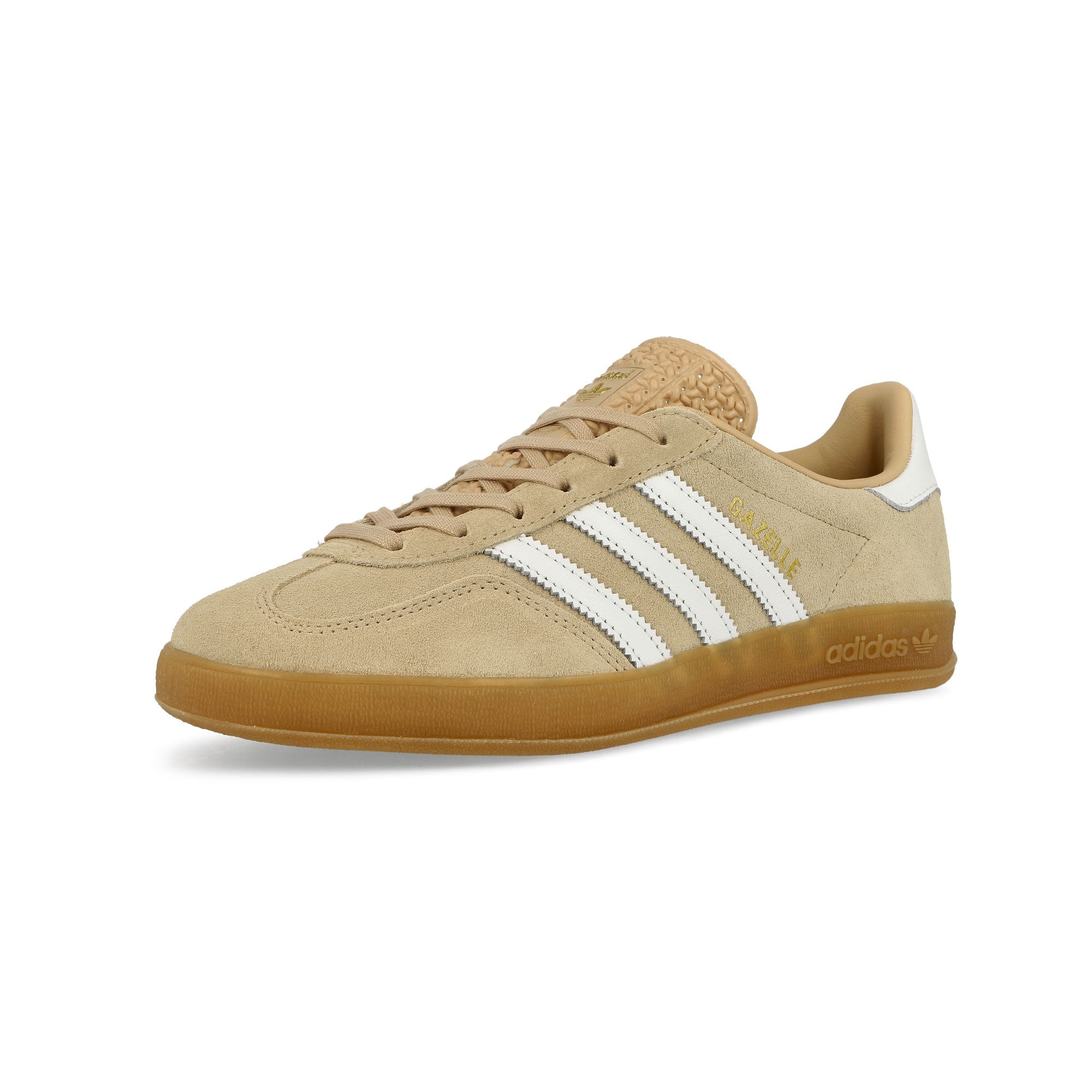 adidas Gazelle Indoor W Magic Beige / Footwear White / Gum 3 Low Top Sneakers Close Up | Overkill
