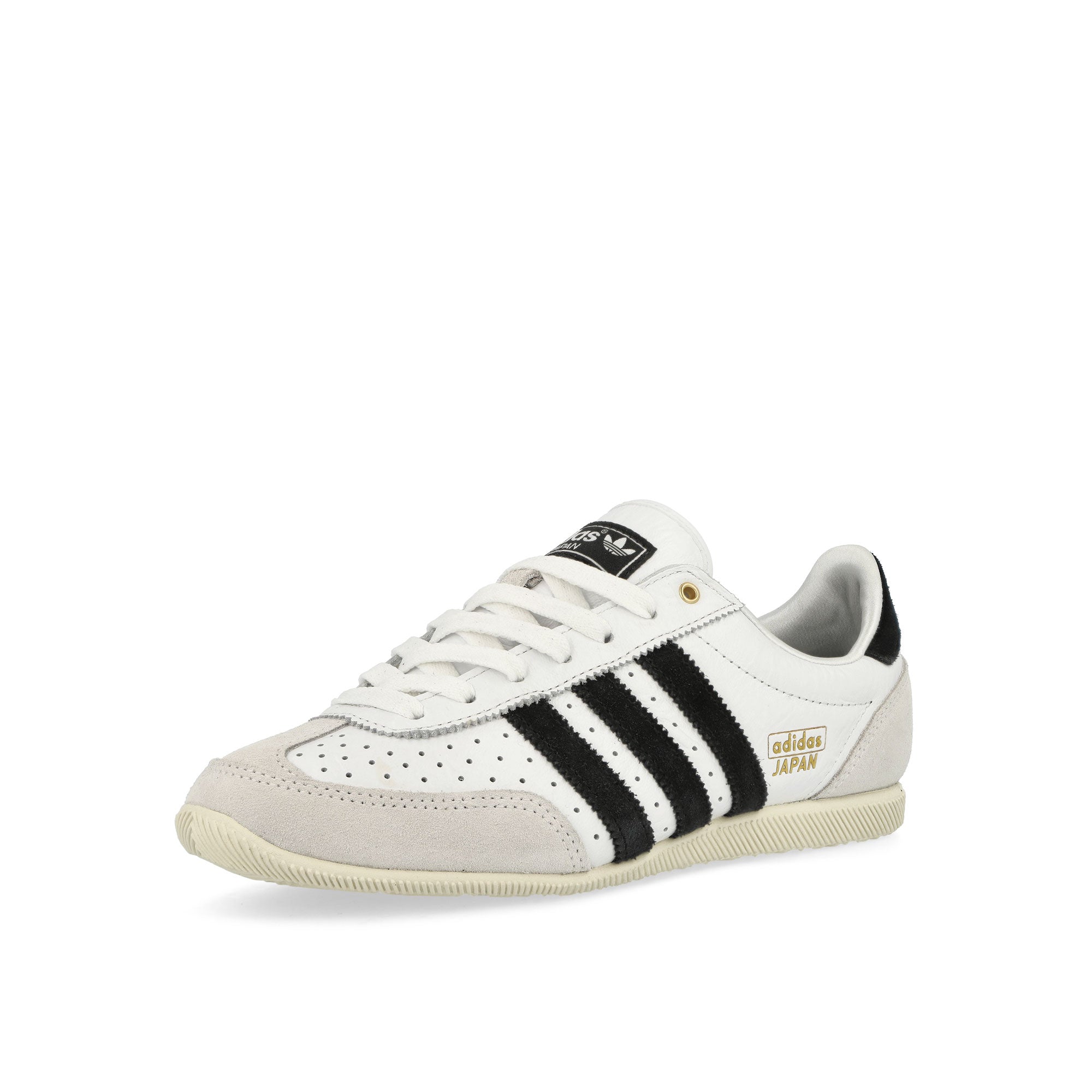 adidas Japan W Footwear White / Core Black / Gold Metallic Low Top Sneakers Close Up | Overkill
