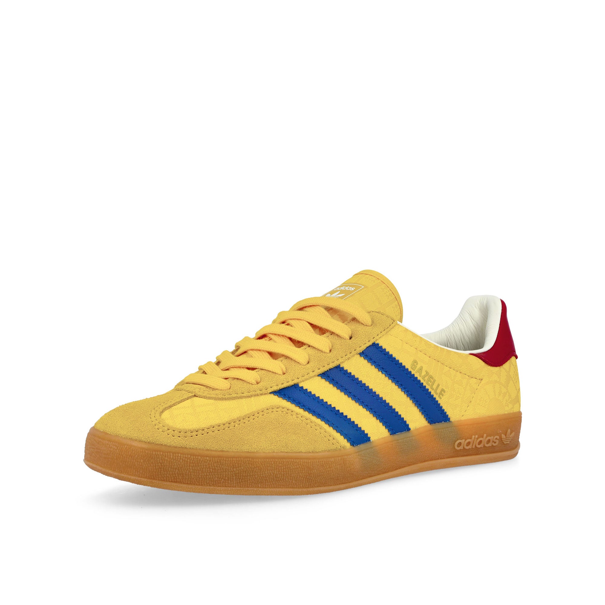 adidas Gazelle Indoor Bold Gold / Power Blue / Team Colleg Red Low Top Sneakers IH9648 Close-up | Overkill