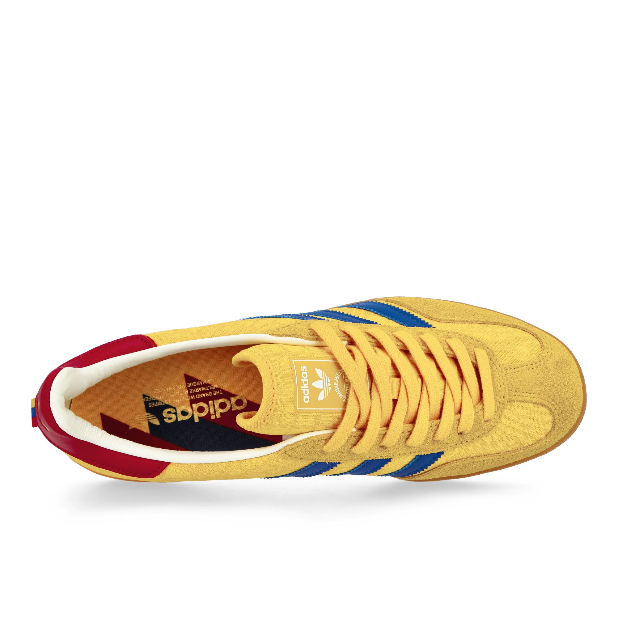 adidas Gazelle Indoor Bold Gold / Power Blue / Team Colleg Red Low Top Sneakers IH9648 Detailfoto | Overkill