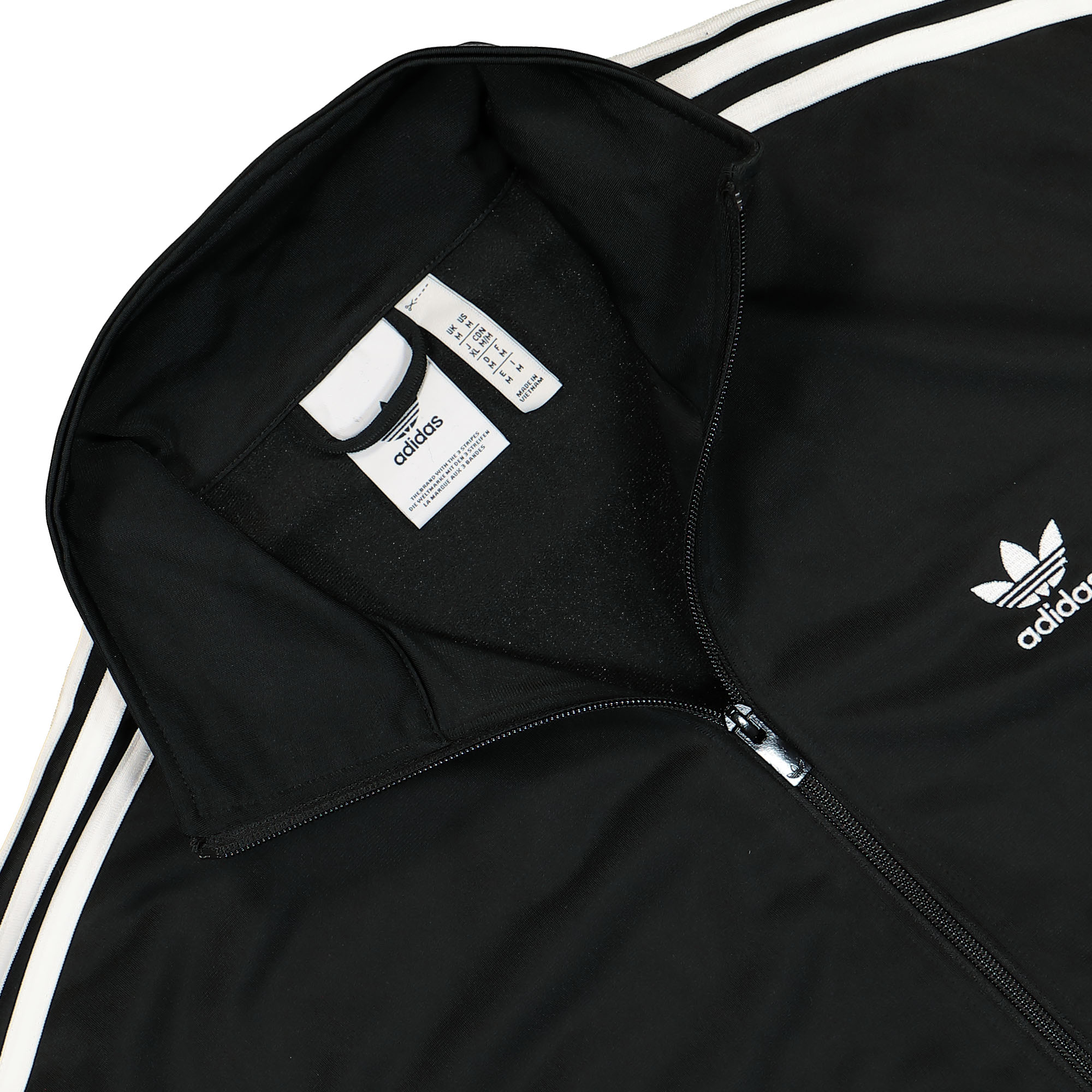 adidas Firebird Track Top Black / White Track Jackets Close-up | Overkill