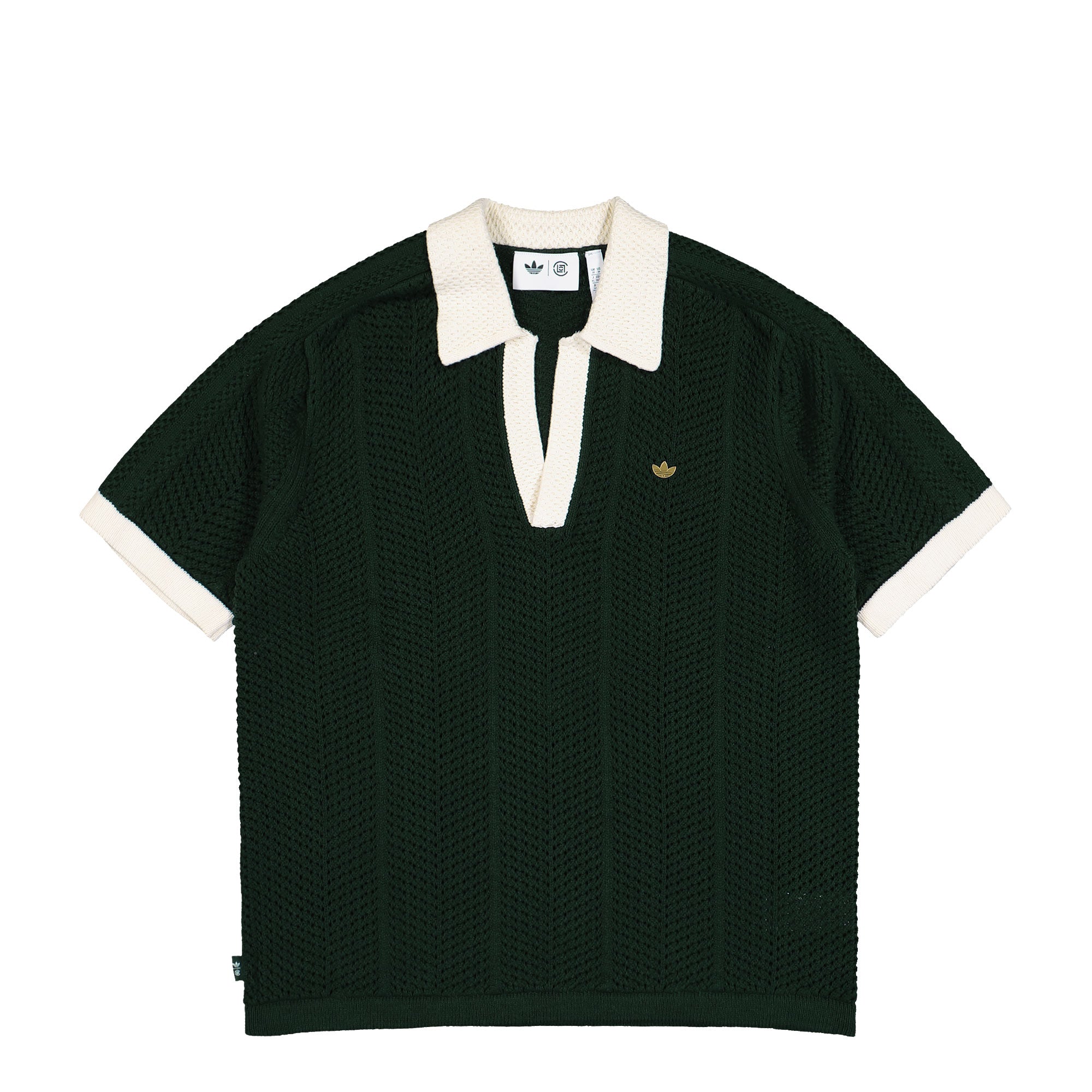 Clot x adidas Knit Polo Green Night Polo Shirt IK2942 | Overkill