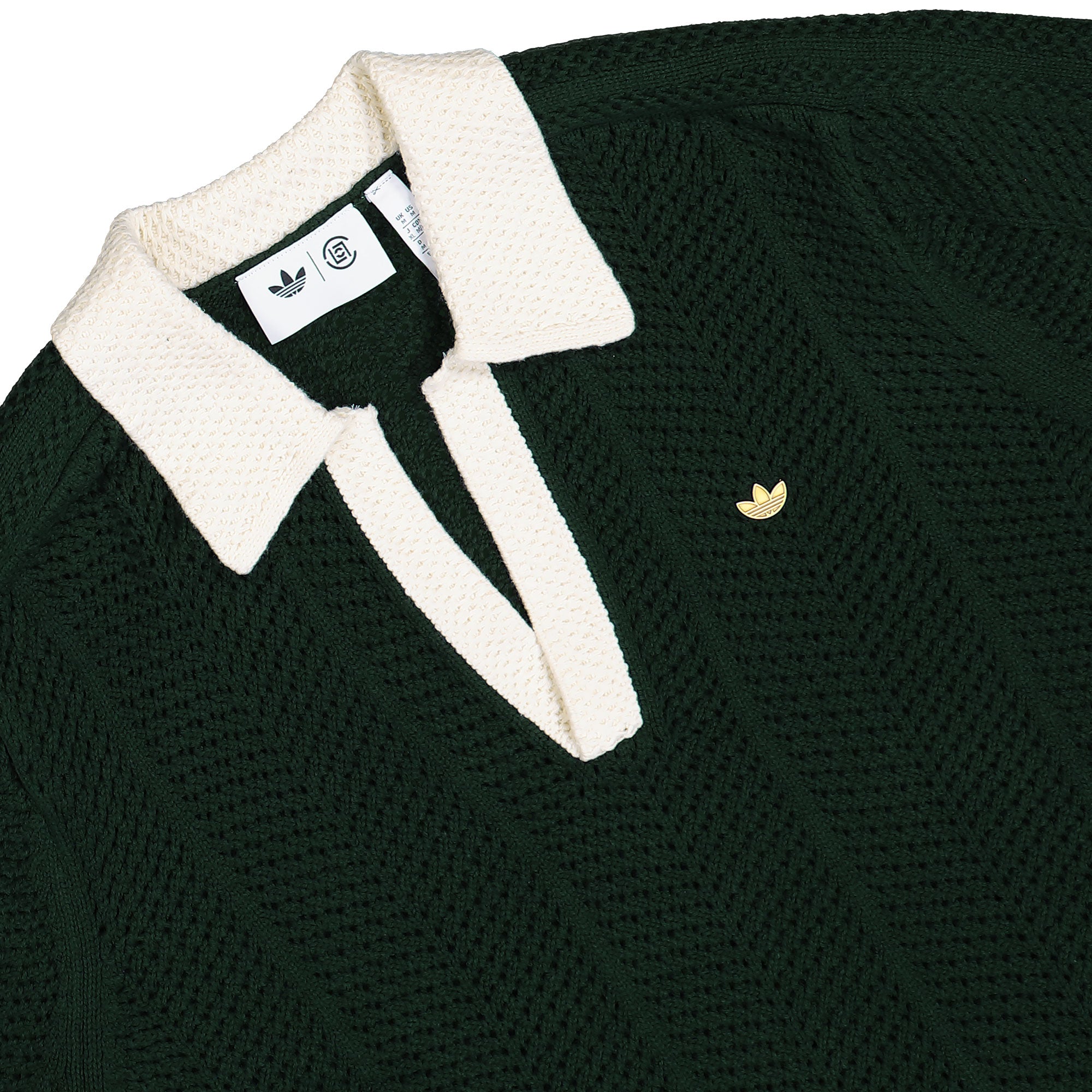 Clot x adidas Knit Polo Green Night Polo Shirt IK2942 Detailfoto | Overkill