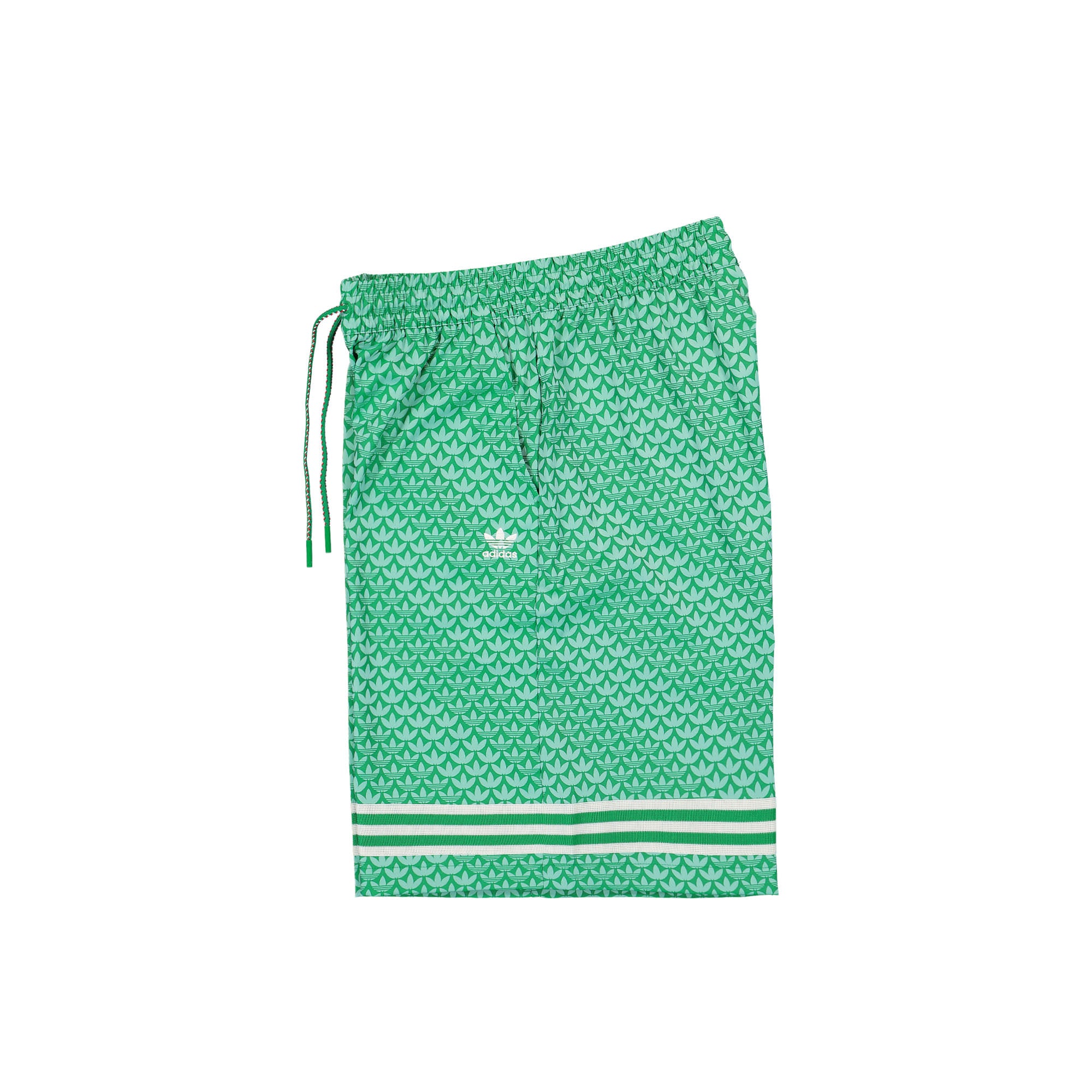 adidas Satin Shorts Green Shorts Close-up | Overkill