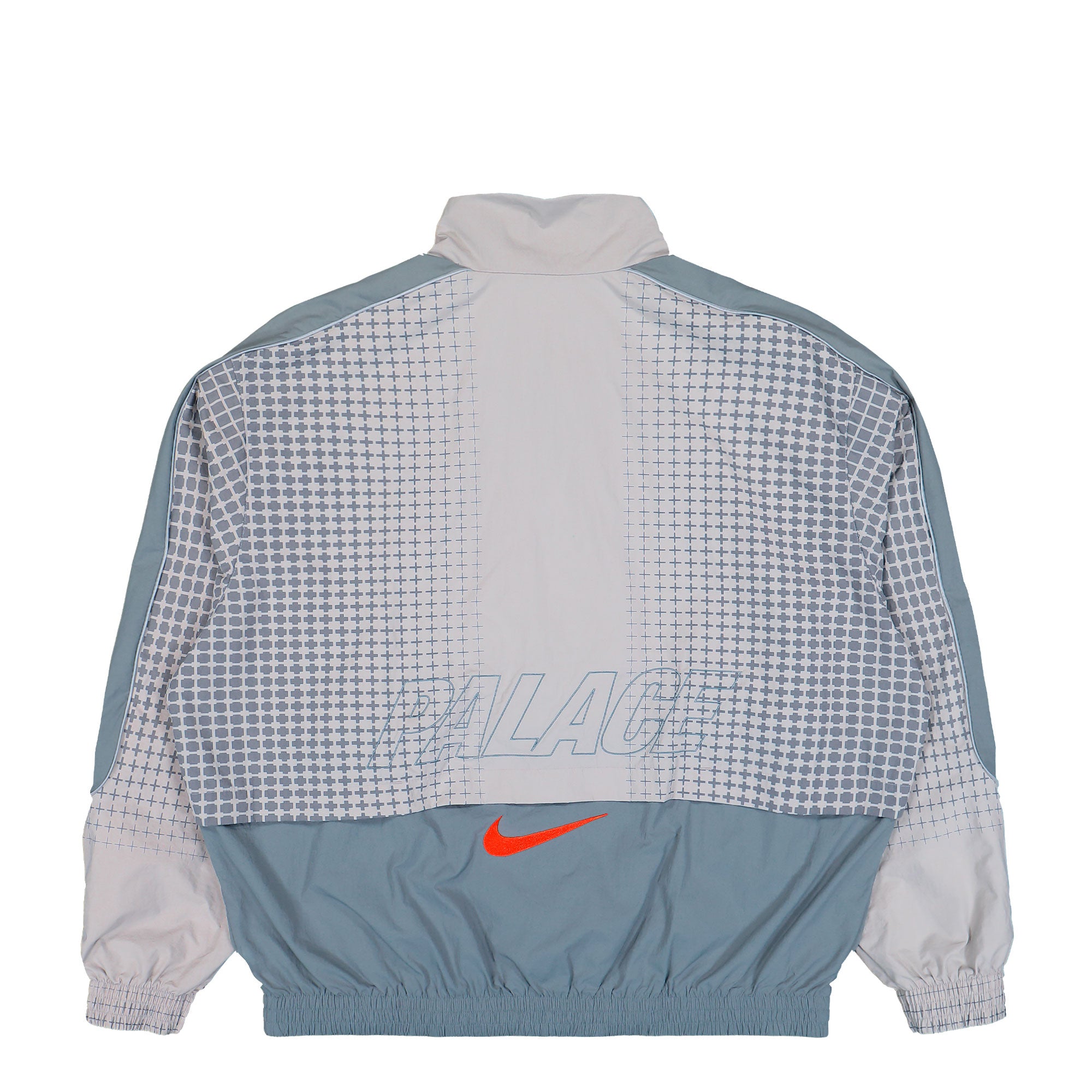 Palace x Nike FA England Track Jacket Pewter Grey / Cool Grey / Bright Crimson Track Jackets IM3201 052 Close-up | Overkill