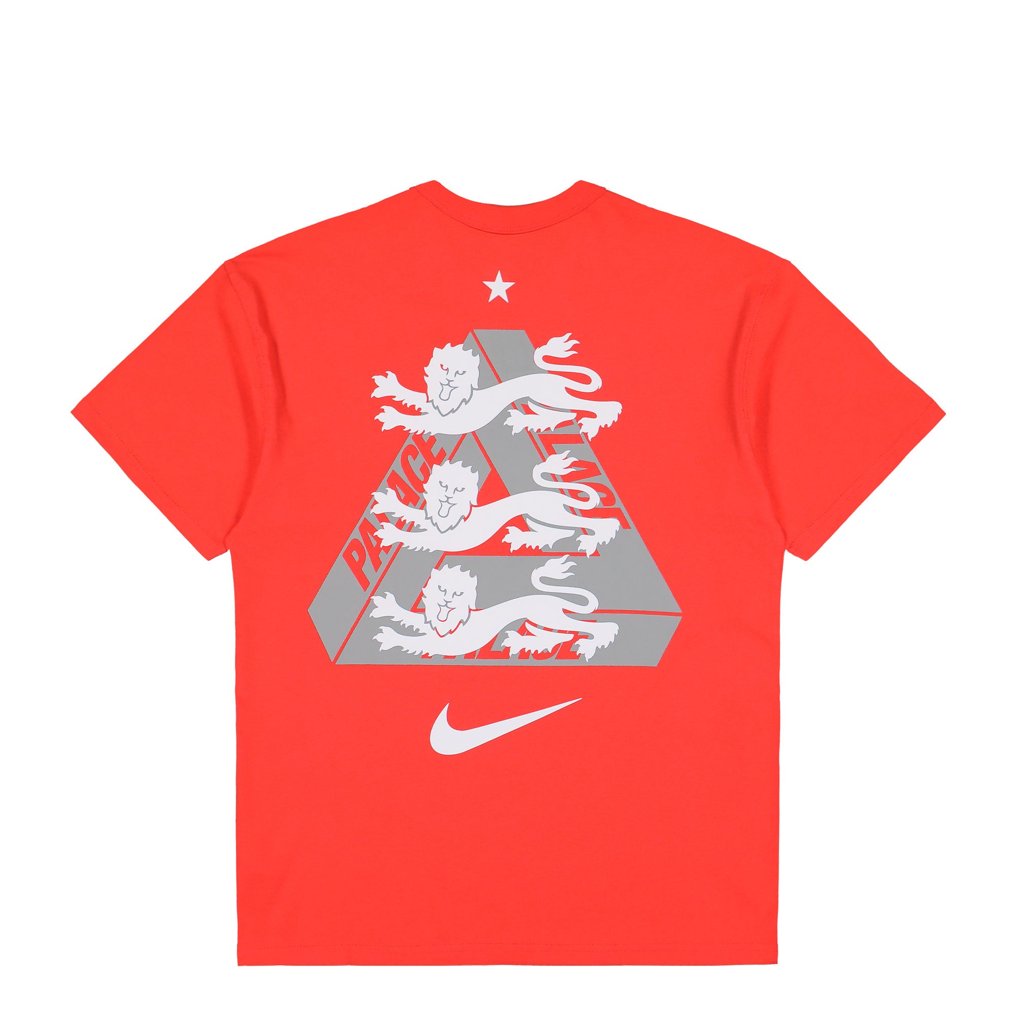 Palace x Nike FA England Premium Tee Light Crimson T-Shirts IM6598 696 Close-up | Overkill