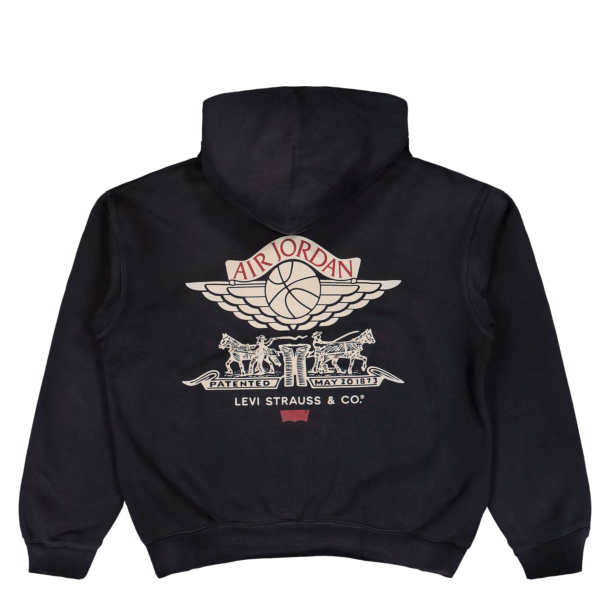 Levis x Jordan FZ Hoodie Black / Pale Ivory / Gym Red Hoodies IM6734 010 Close-up | Overkill