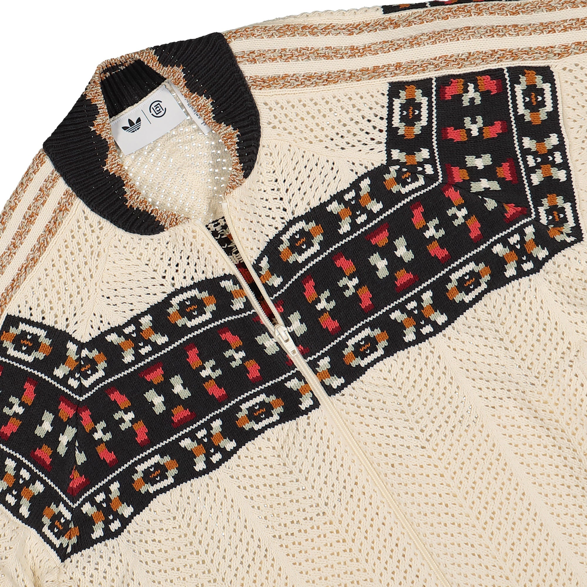 adidas Knit Track Top Cream White Track Jackets Close-up | Overkill