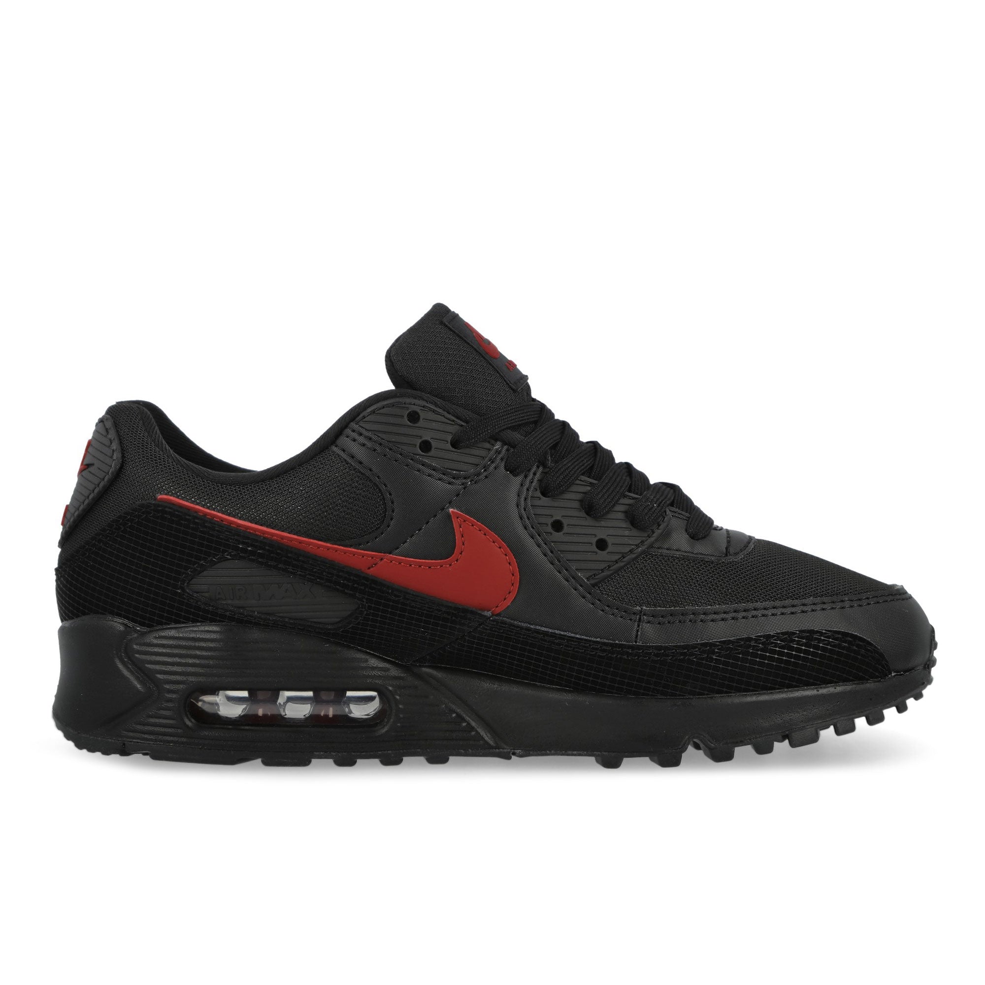 Nike Air Max 90 Black / Tough Red - Black Low Top Sneakers IM9616 001 Silhouette | Overkill