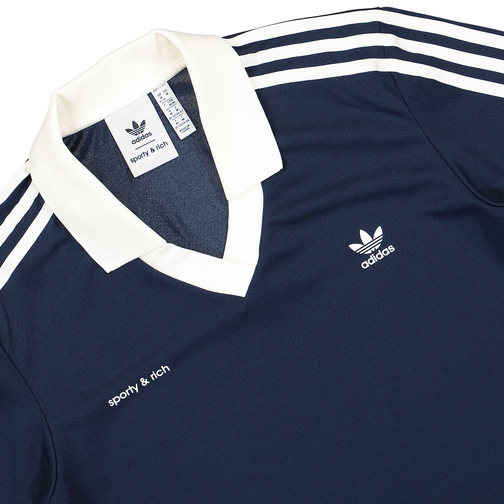 adidas SPORTY & RICH x adidas LS Soccer Jersey Legend Ink Longsleeves Close-up | Overkill
