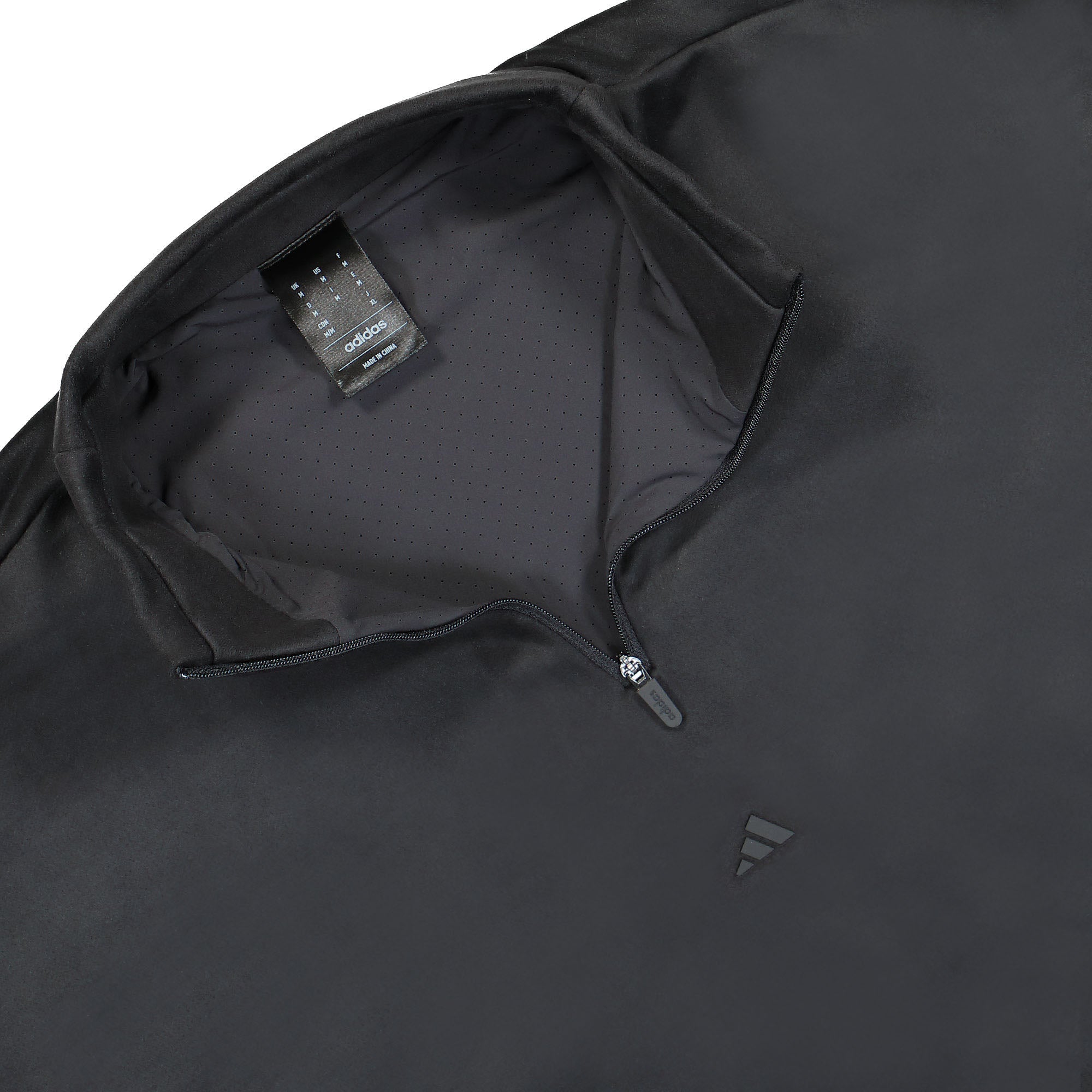 adidas One Basketball Suede Half-Zip Carbon Sweatshirts Close-up | Overkill