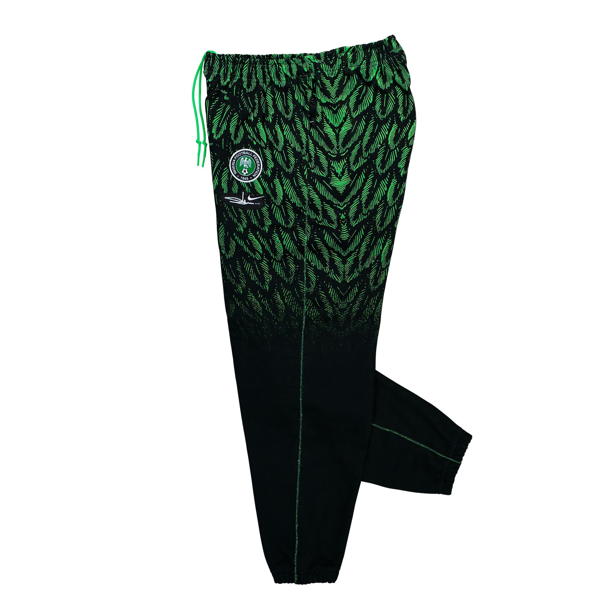 Slawn x Nike NFF Nigeria Fleece Pants Black / Poison Green / White Sweat & Track Pants IR5218 010 Detailfoto | Overkill