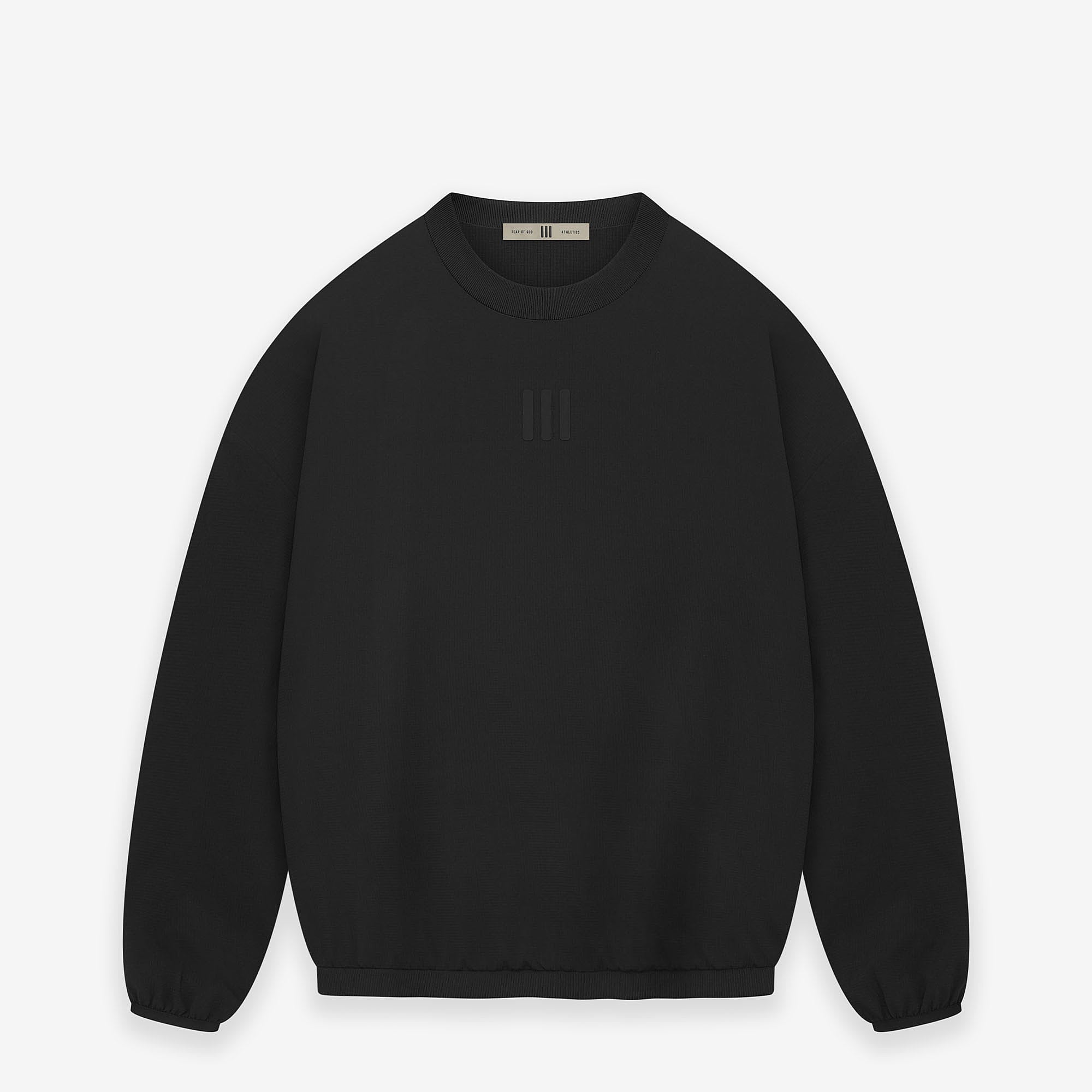 adidas Fear of God Athletics x adidas Crew Black Sweatshirts IS6173 | Overkill
