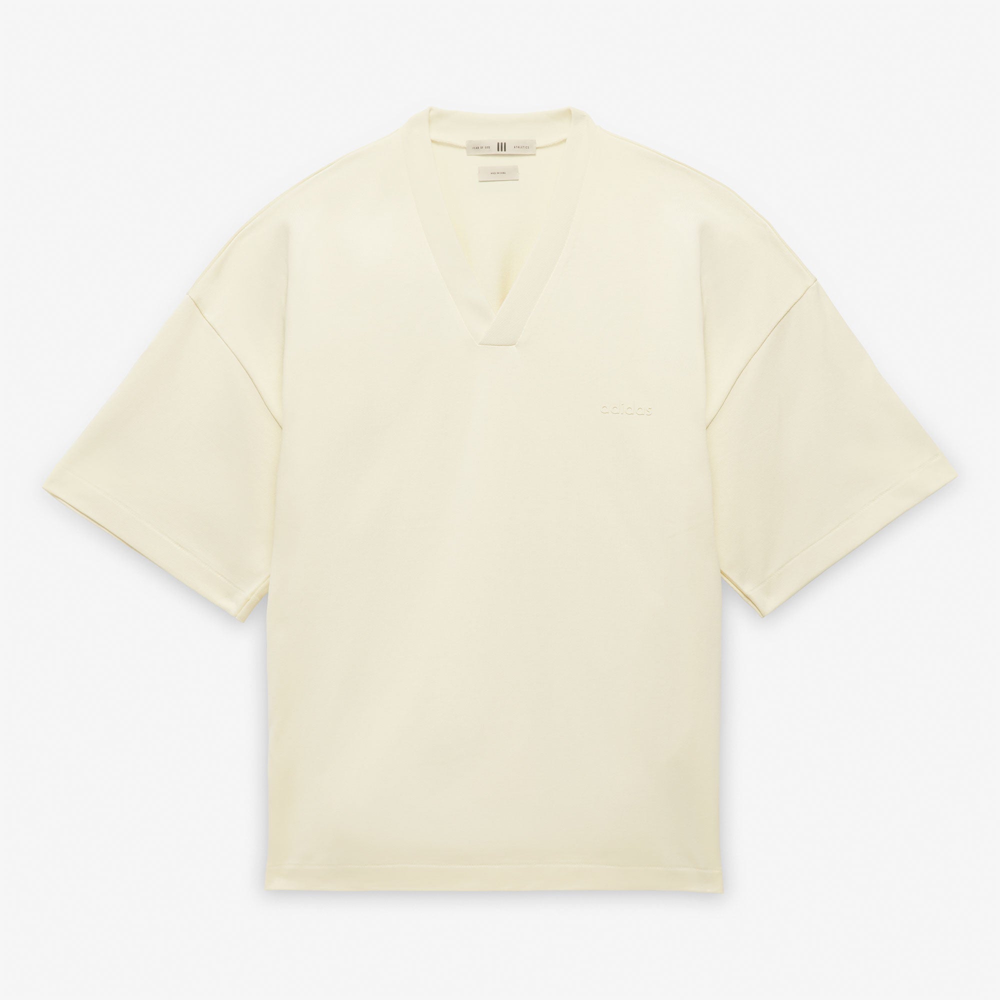 adidas V-Neck T-Shirt Pale Yellow / Pale Yellow T-Shirts IS8735 | Overkill