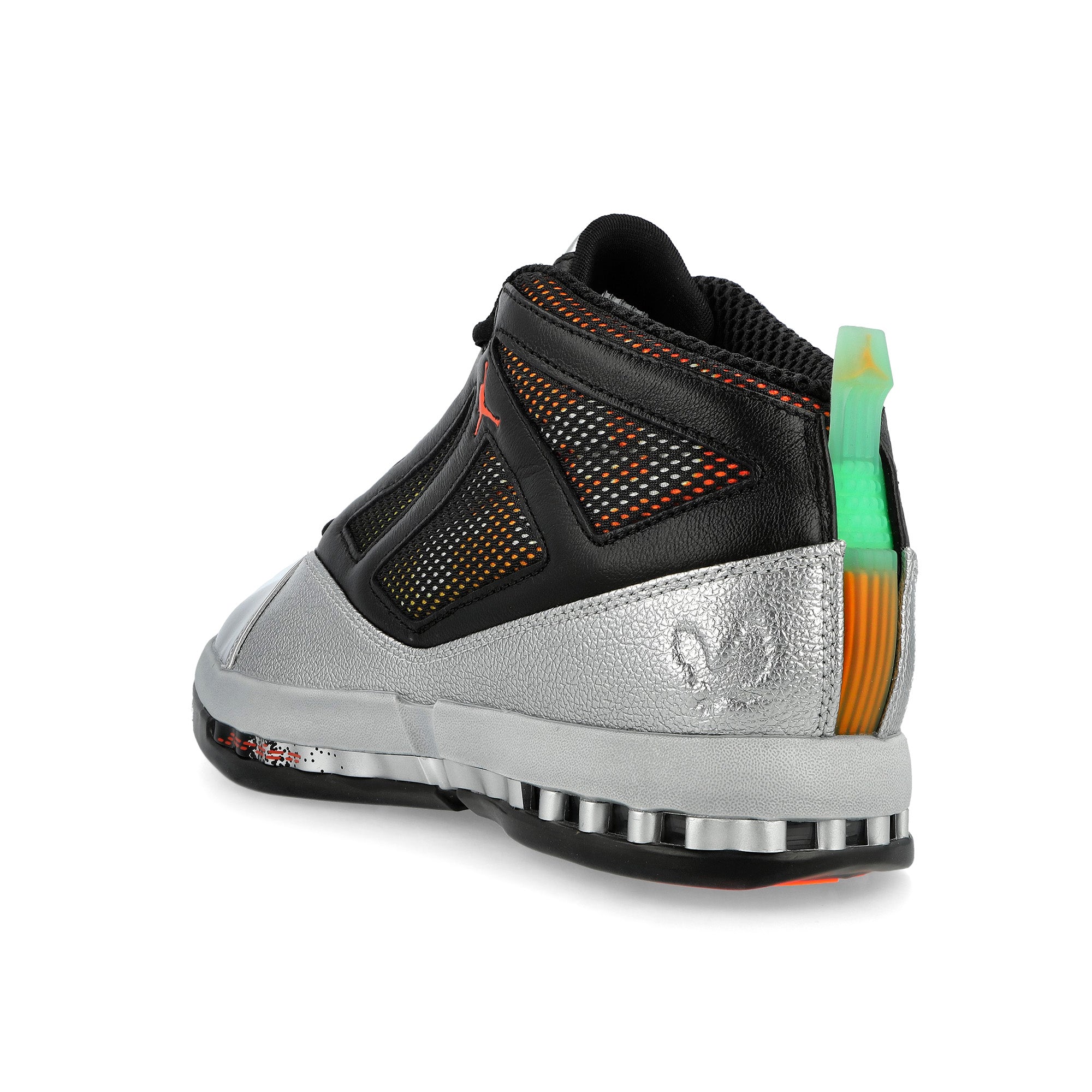 Free The Youth x Air Jordan 16 FTY SP Metallic Silver / Picante Red High Top Sneakers IV7638 001 Detail View 4 | Overkill