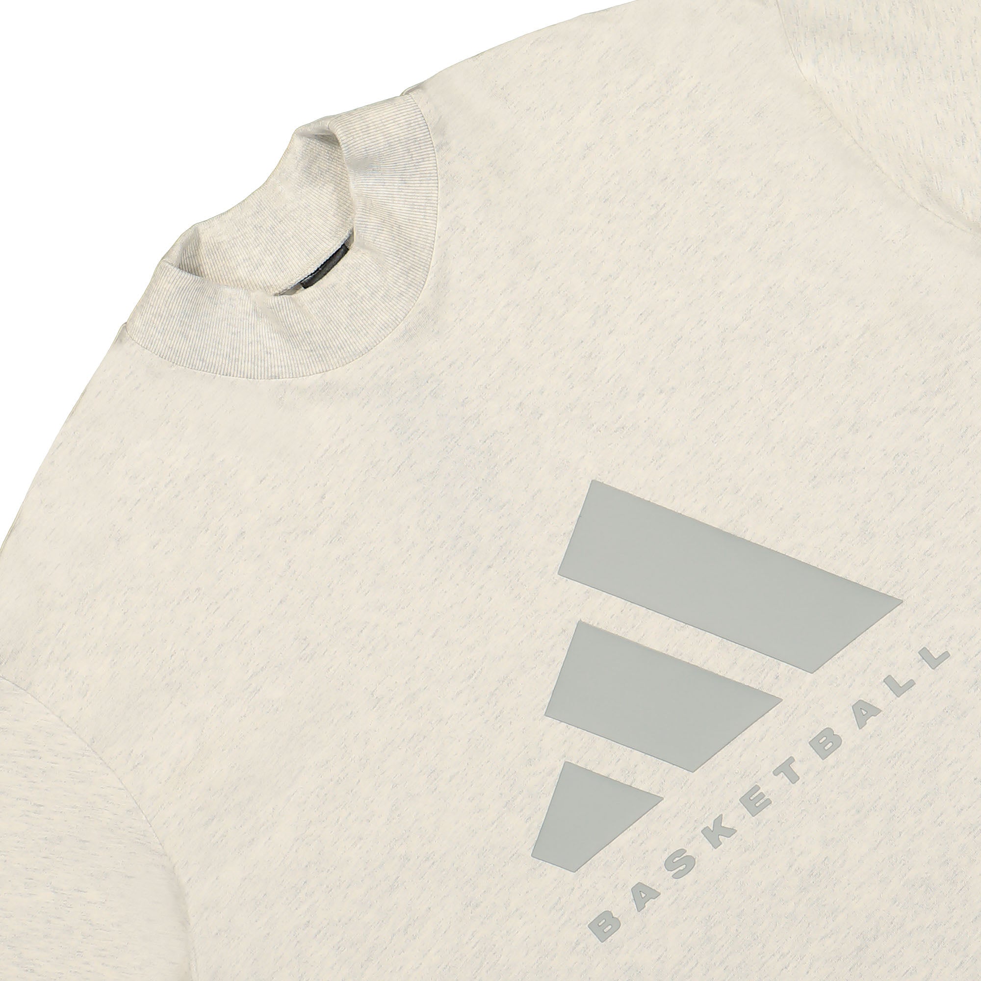 adidas One Basketball Cotton Jersey Tee Cream Melange T-Shirts Close-up | Overkill