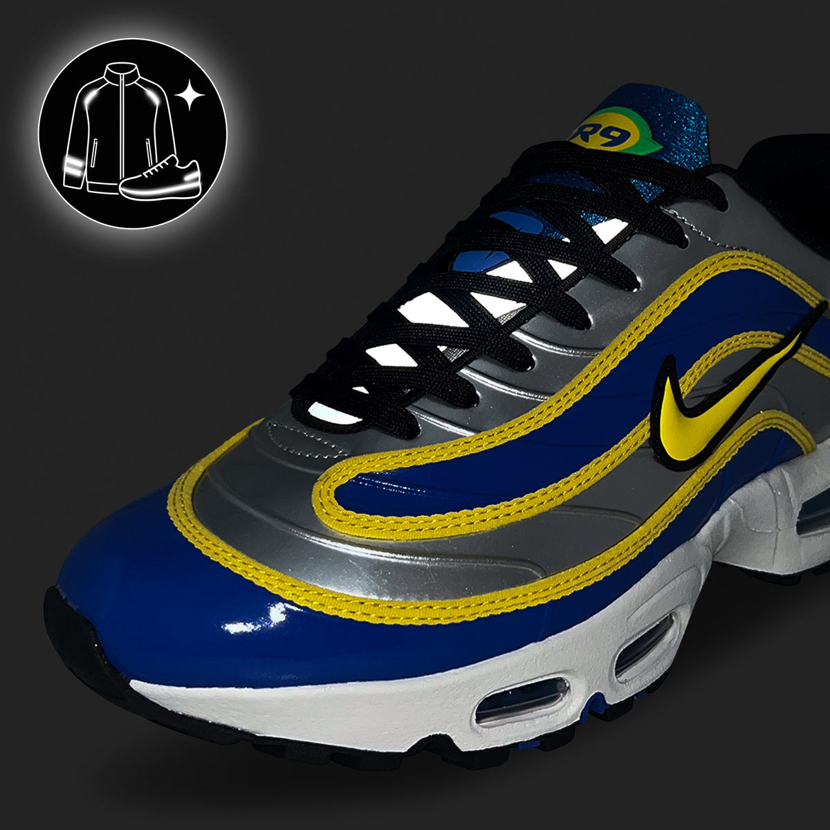 Nike Air Max Joga Bonito R9 Metallic Silver / Varsity Maize Low Top Sneakers IX8646 001 Material | Overkill