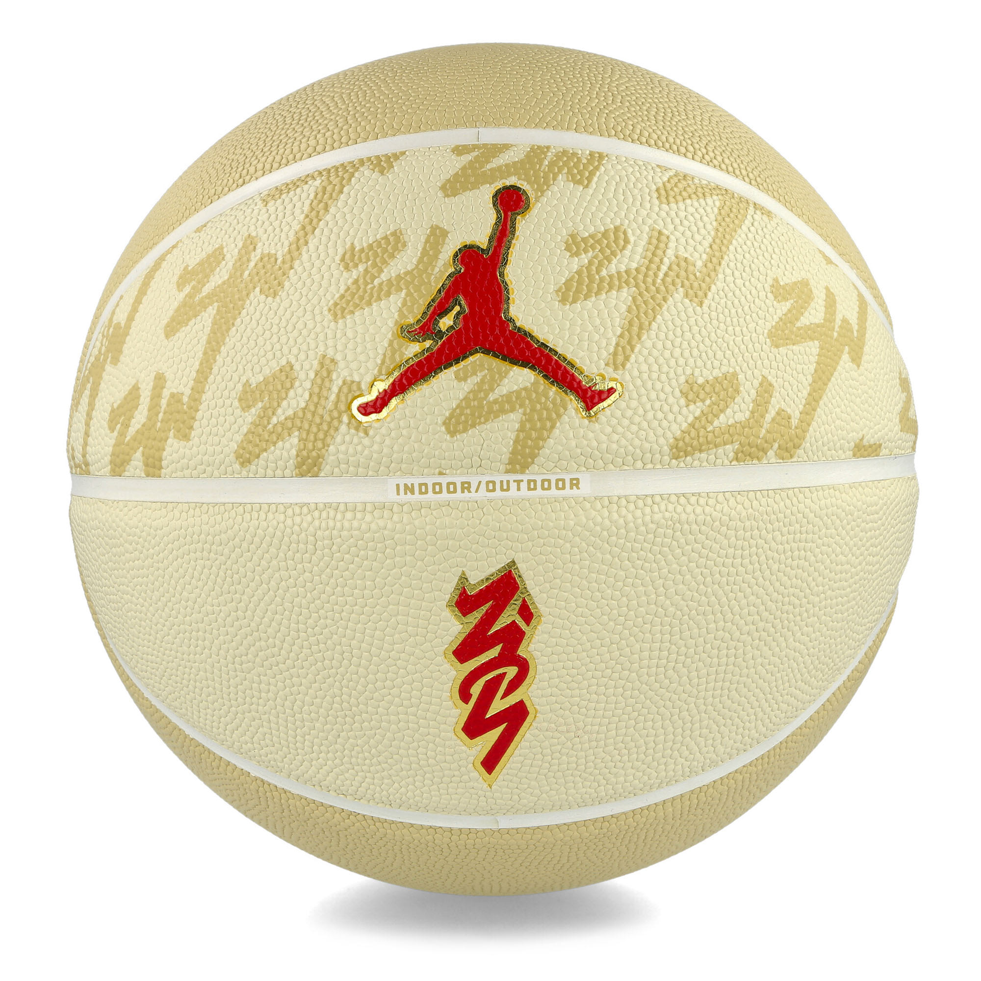 Jordan All Court 8P Z Williamson Basketball Gold / White / Metallic Basketballs Close-up | Overkill
