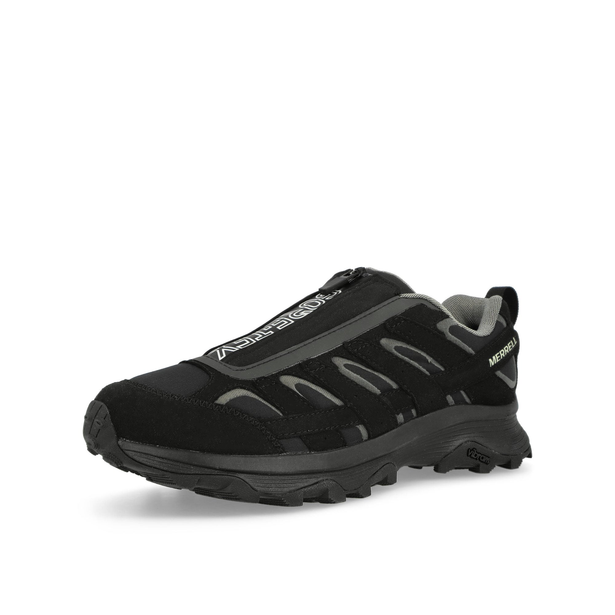Merrell Moab Speed Zip GTX 1 TRL Black Low Top Sneakers Close Up | Overkill