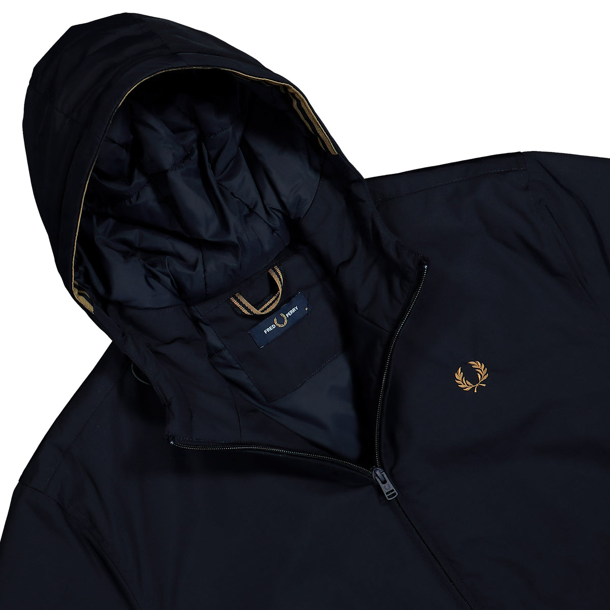 Fred Perry Hooded Brentham Jacket Flax / Pale Ivory - Gum Med Brown - Malachite Jacket J1304-608 Detailfoto | Overkill