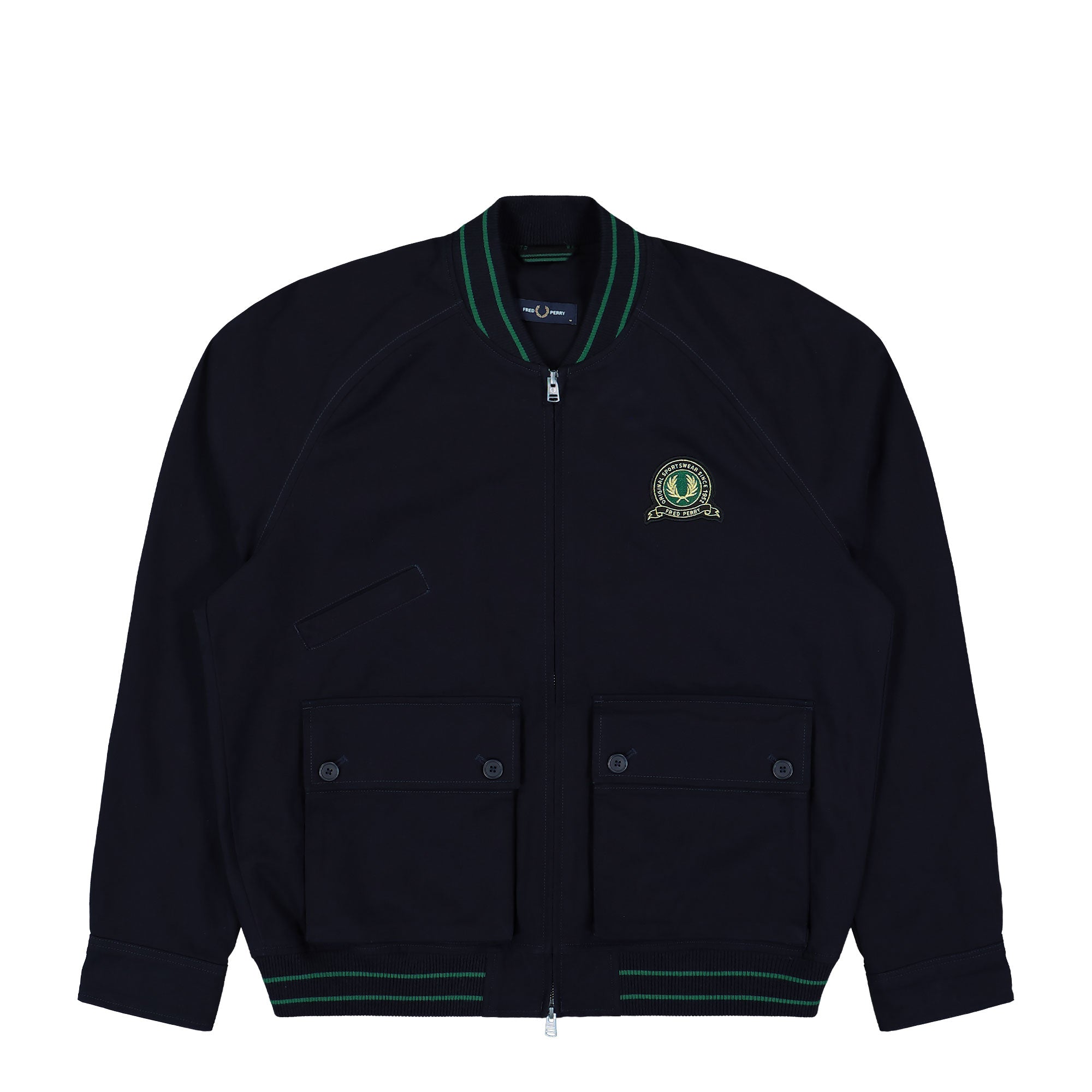 Fred Perry Tennis Badge Bomber Jacket Navy Jacket J1313-608 | Overkill