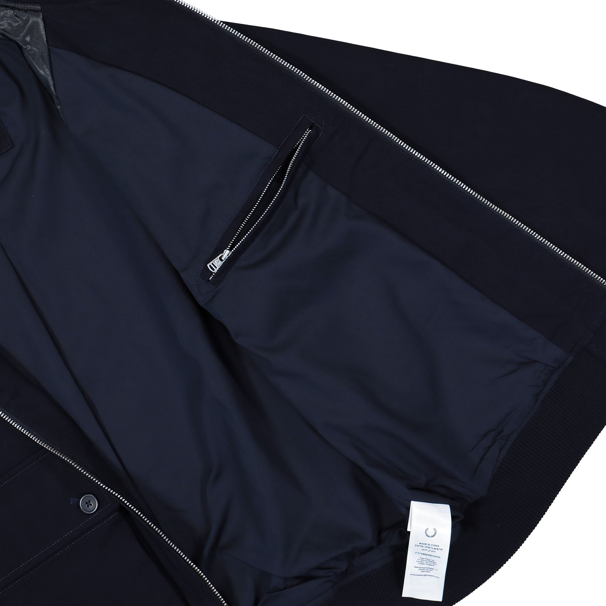 Fred Perry Tennis Badge Bomber Jacket Navy Jacket J1313-608 Detail View 2 | Overkill