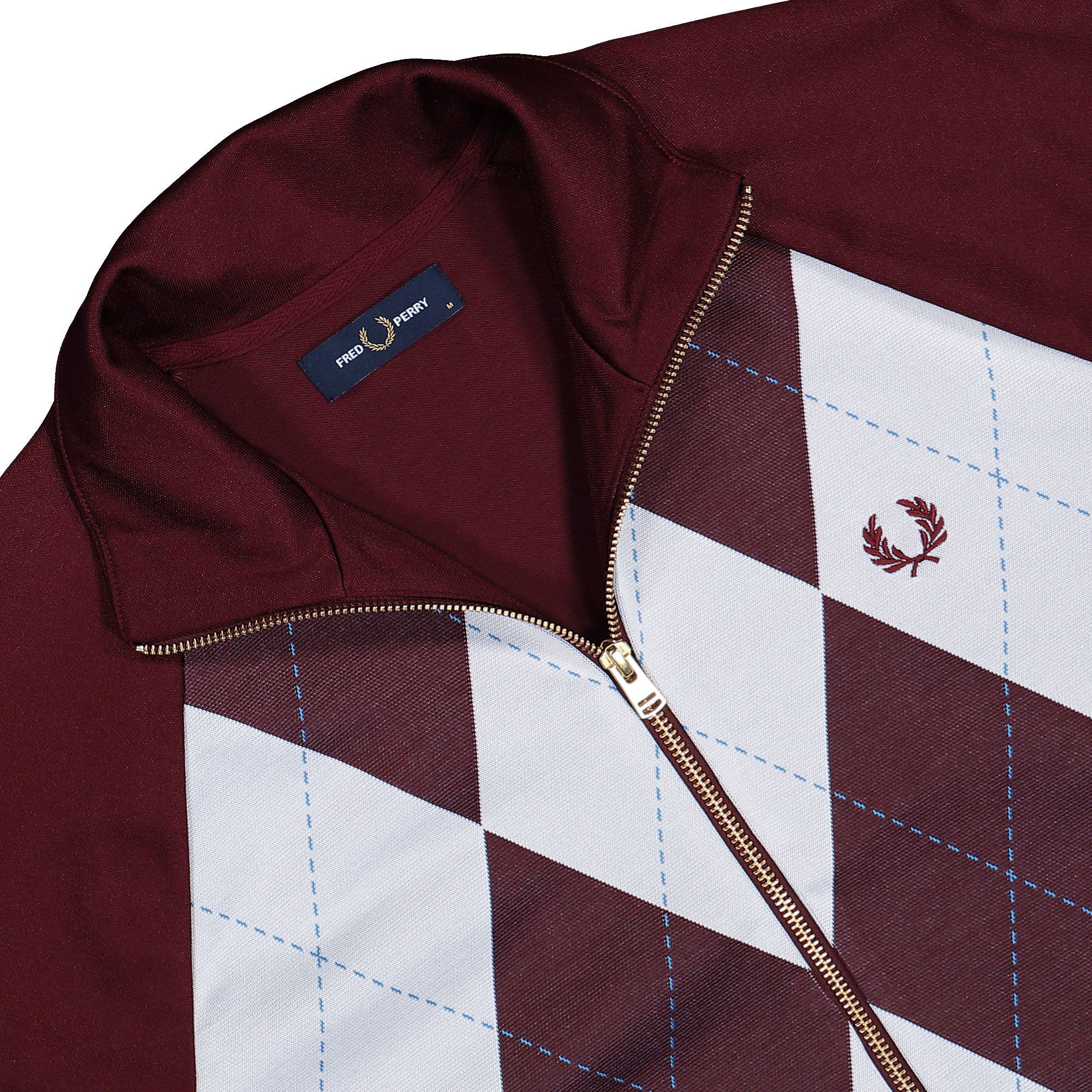 Fred Perry Argyle Track Jacket Oxblood Track Jackets J1319-597 Detailfoto | Overkill