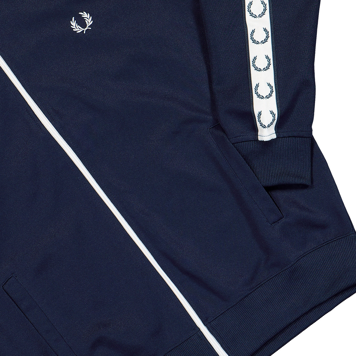 Fred Perry Taped Track Jacket Carbon Blue Jacket J4620-885 Detail View 1 | Overkill
