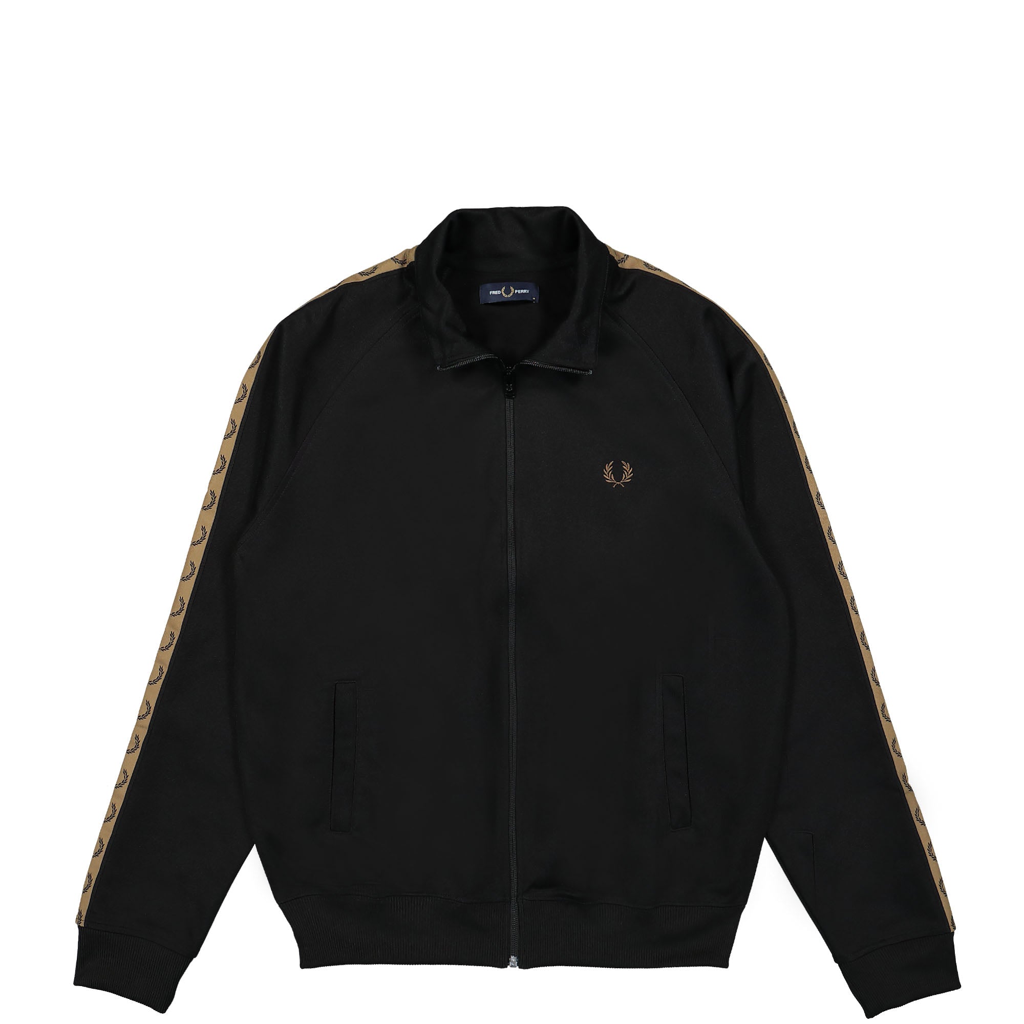 Fred Perry Contrast Tape Track Jacket Black / Shadedstone Track Jackets J5557-S77 | Overkill