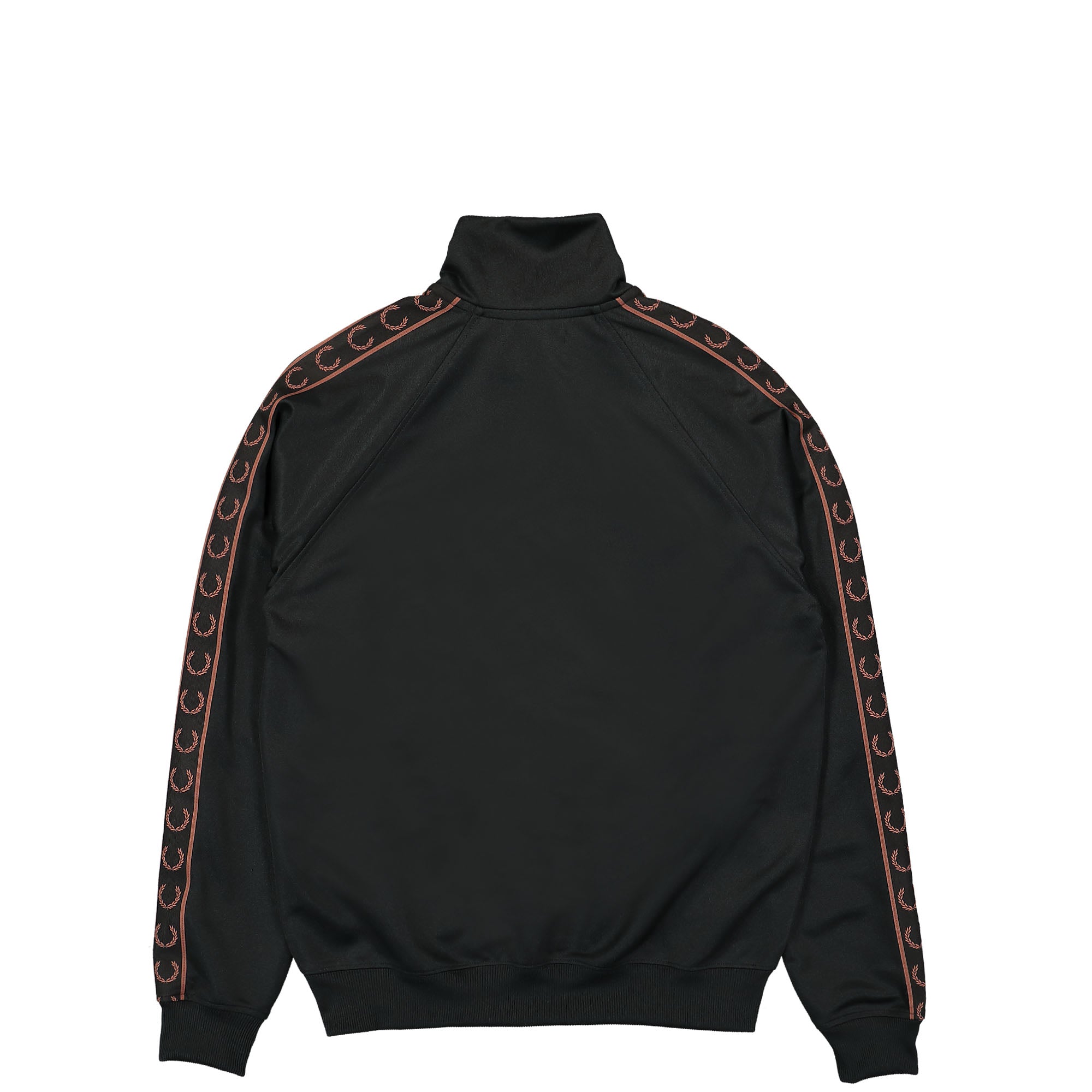 Fred Perry Contrast Tape Track Jacket Black / Whiskey Brown Track Jackets Material | Overkill