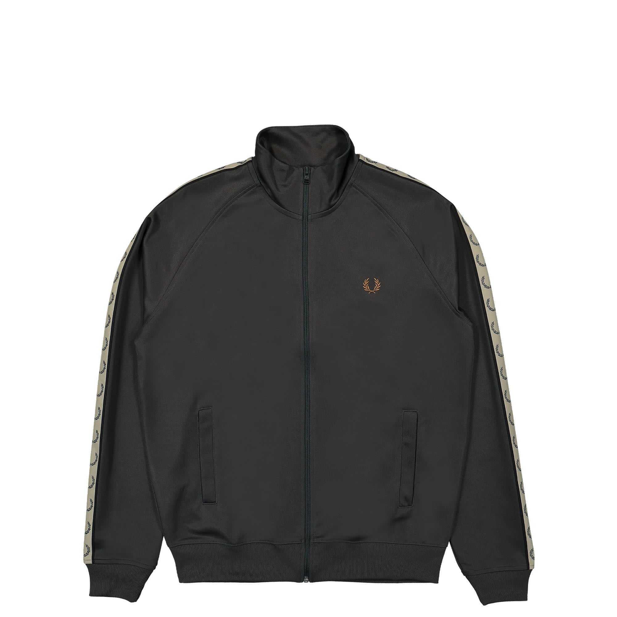 Fred Perry Contrast Tape Track Jacket Anchor Grey / Black Track Jackets J5557-V62 | Overkill