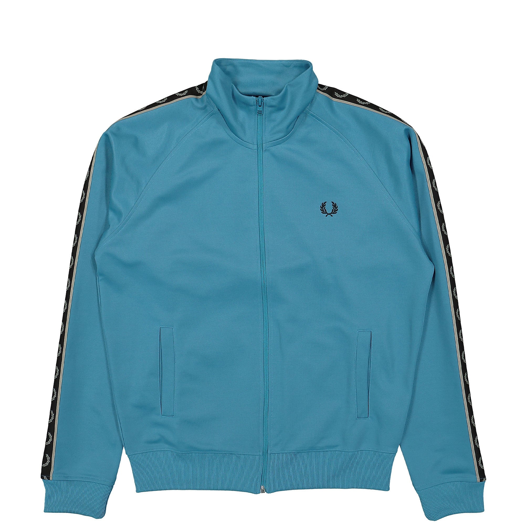 Fred Perry Contrast Tape Track Jacket Runaway Bay Ocean / Black Track Jackets J5557-V68 | Overkill