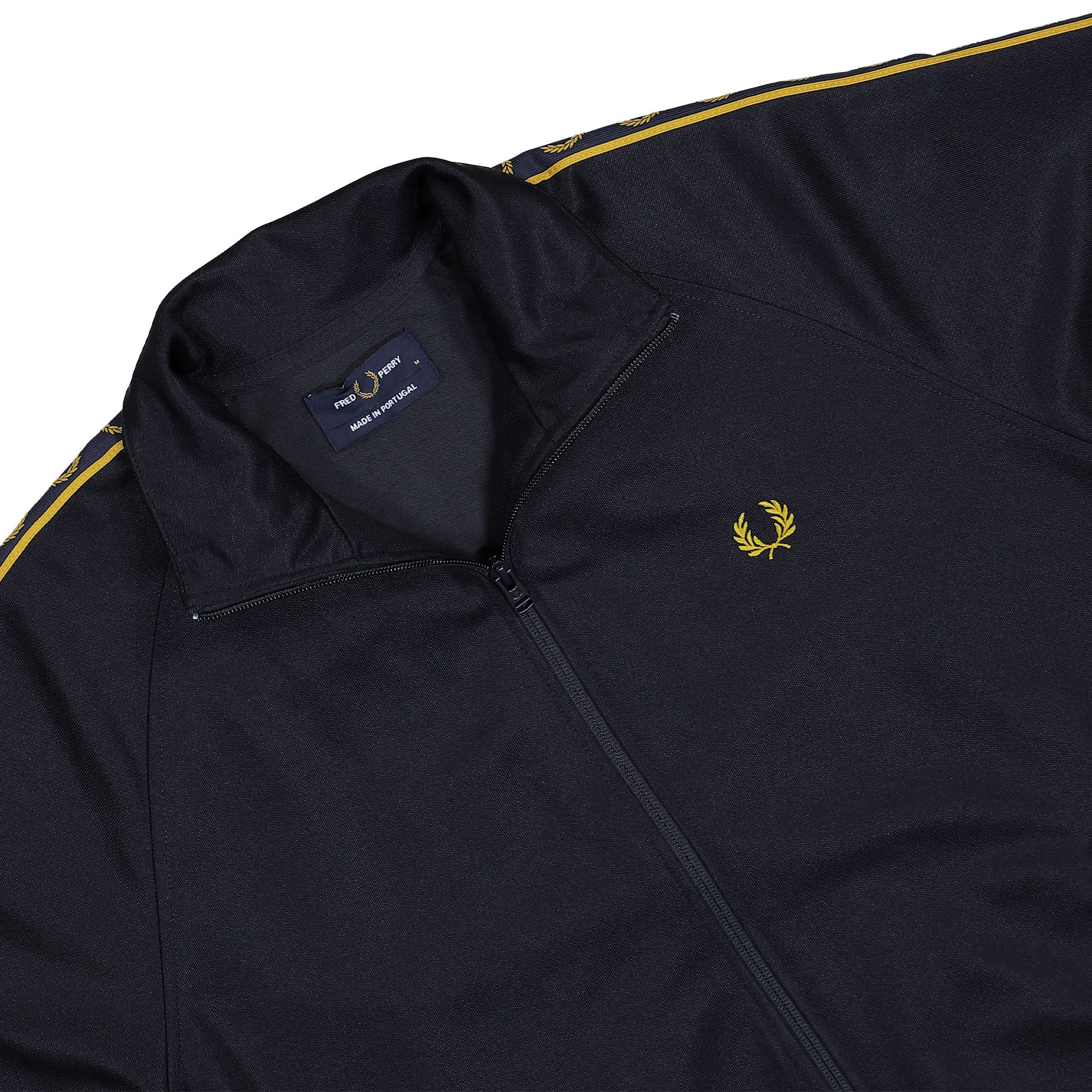 Fred Perry Contrast Tape Track Jacket Navy / Honeycomb Track Jackets Detail view 3 | Overkill