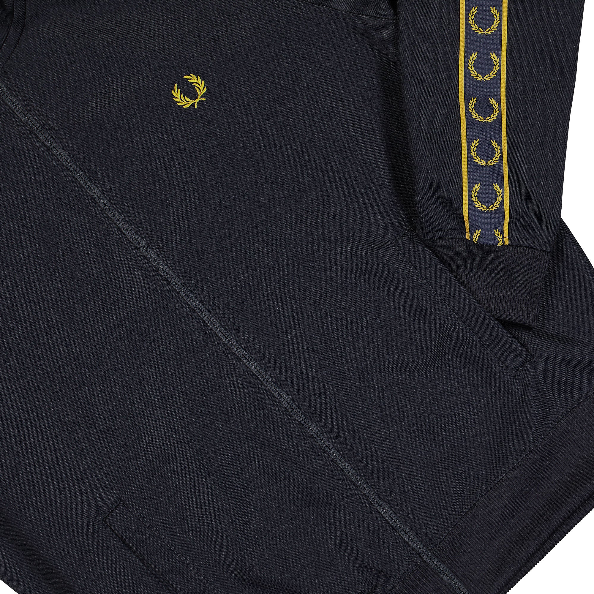 Fred Perry Contrast Tape Track Jacket Navy / Honeycomb Track Jackets Detail view 4 | Overkill