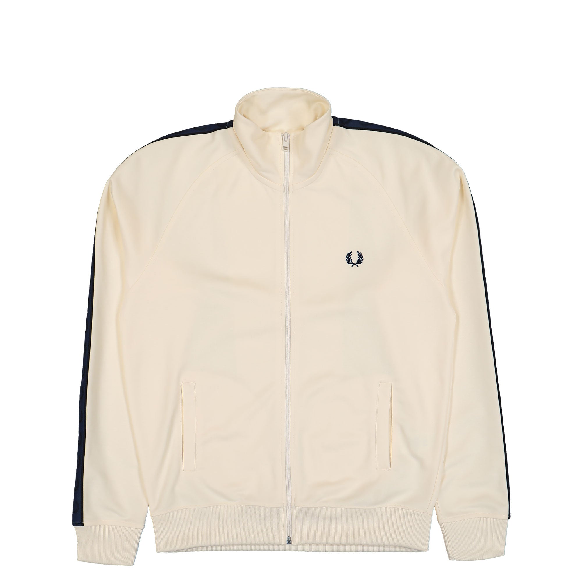 Fred Perry Contrast Tape Track Jacket Ecru / Tennis Blue Track Jackets J5557-Y24 | Overkill
